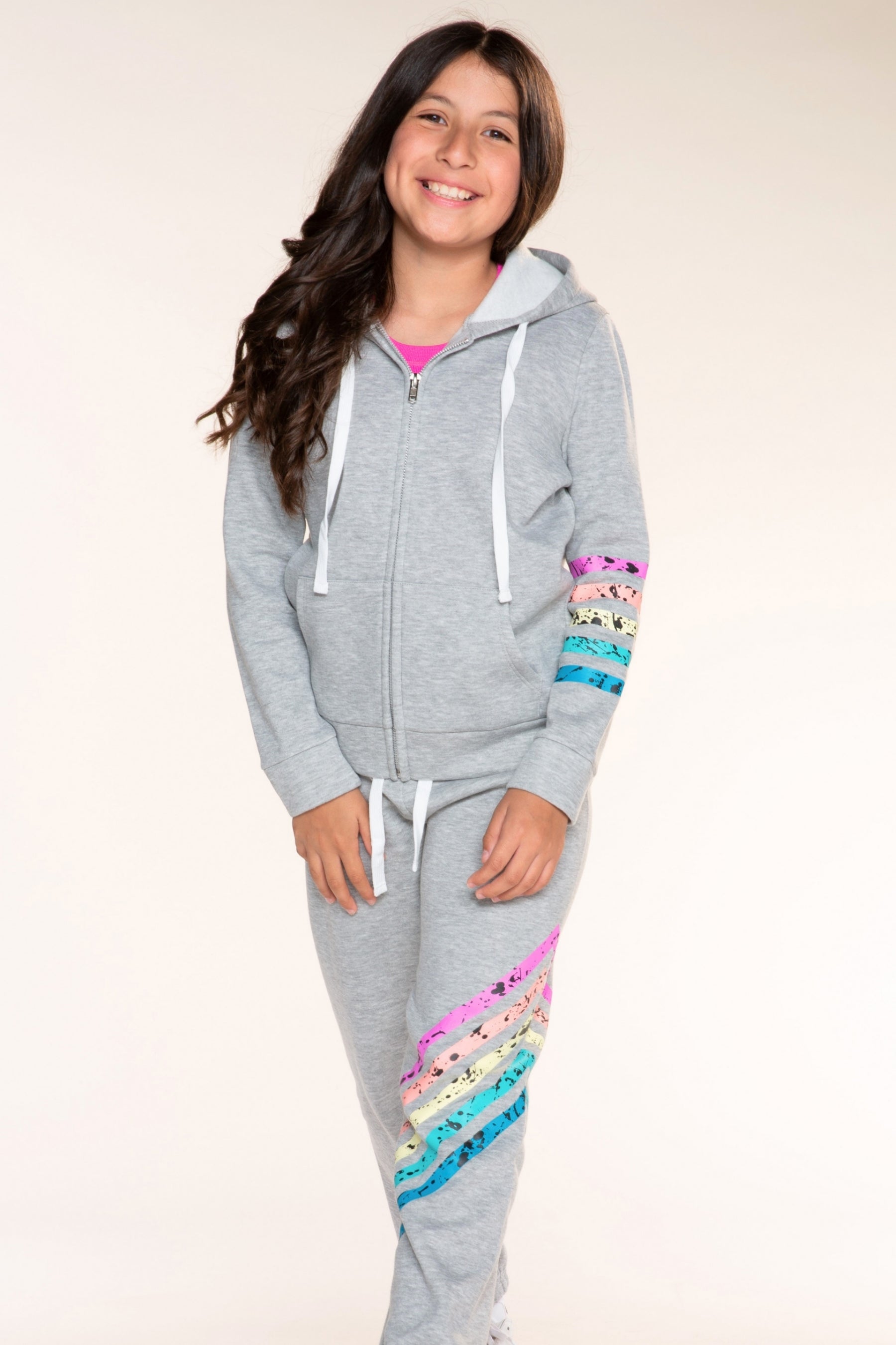 Cloud Soft French Terry Sweatpant - Heather Grey Rainbow - NEW!