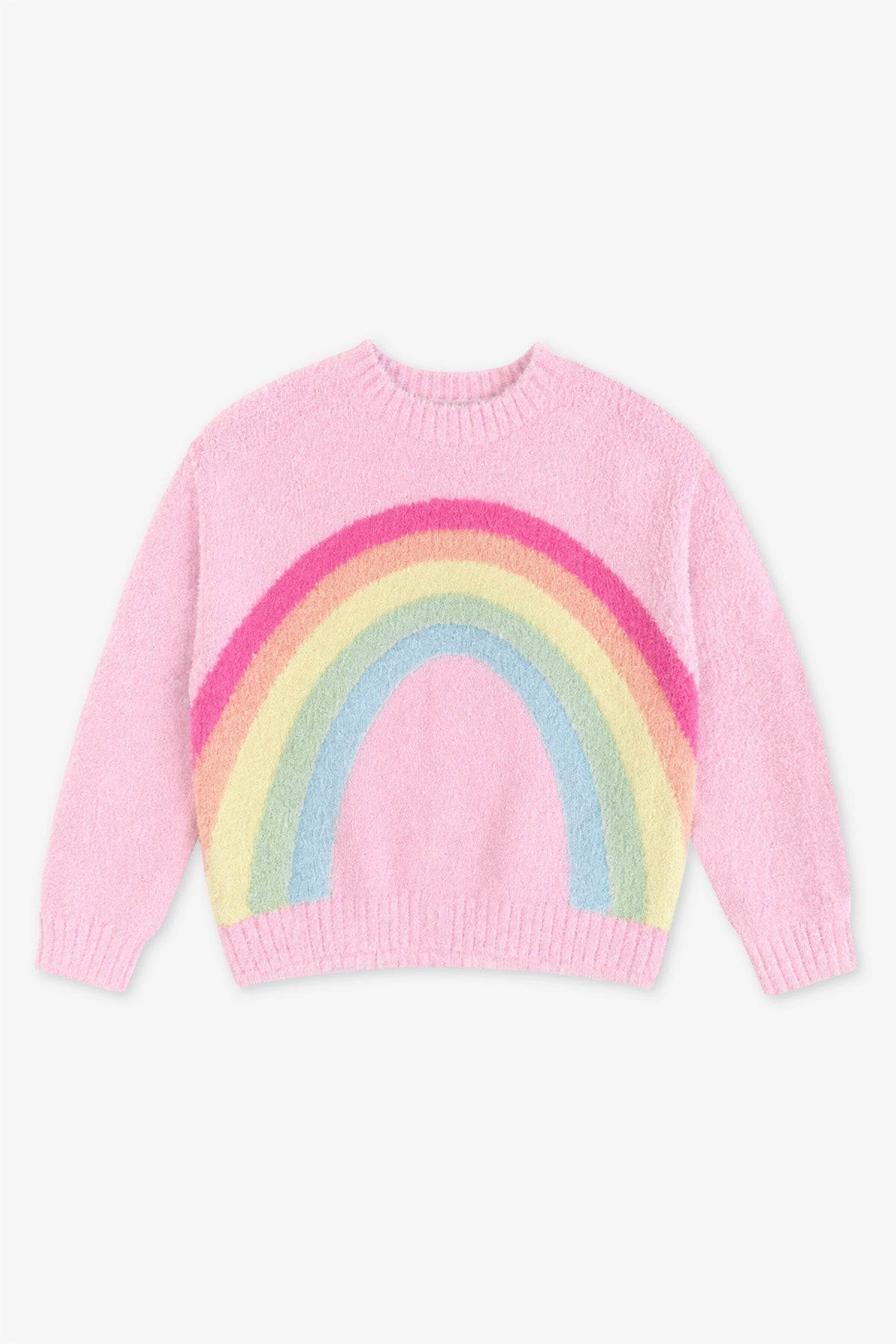 Cloud Plush Crew Neck Sweater - Dusty Blue Pink Star - NEW!