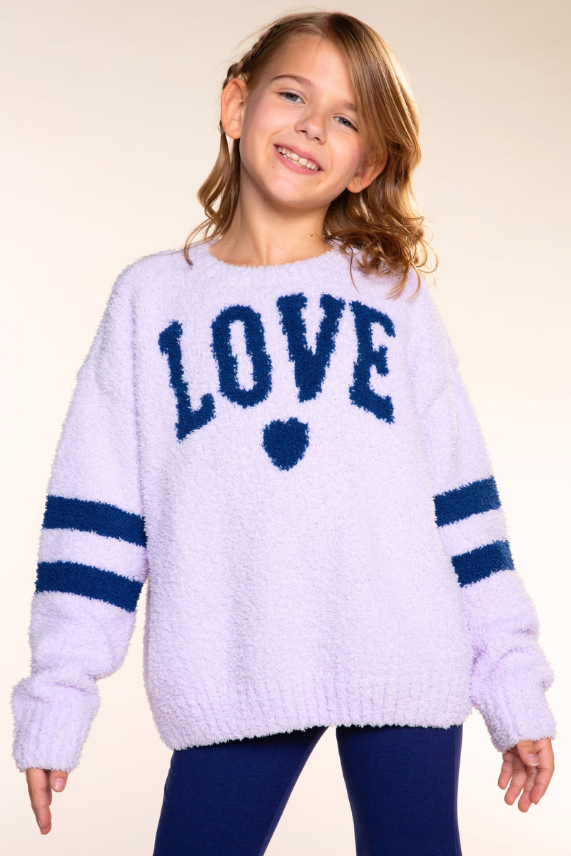 Cloud Plush Crew Neck Sweater - Lavender Denim Love - NEW!