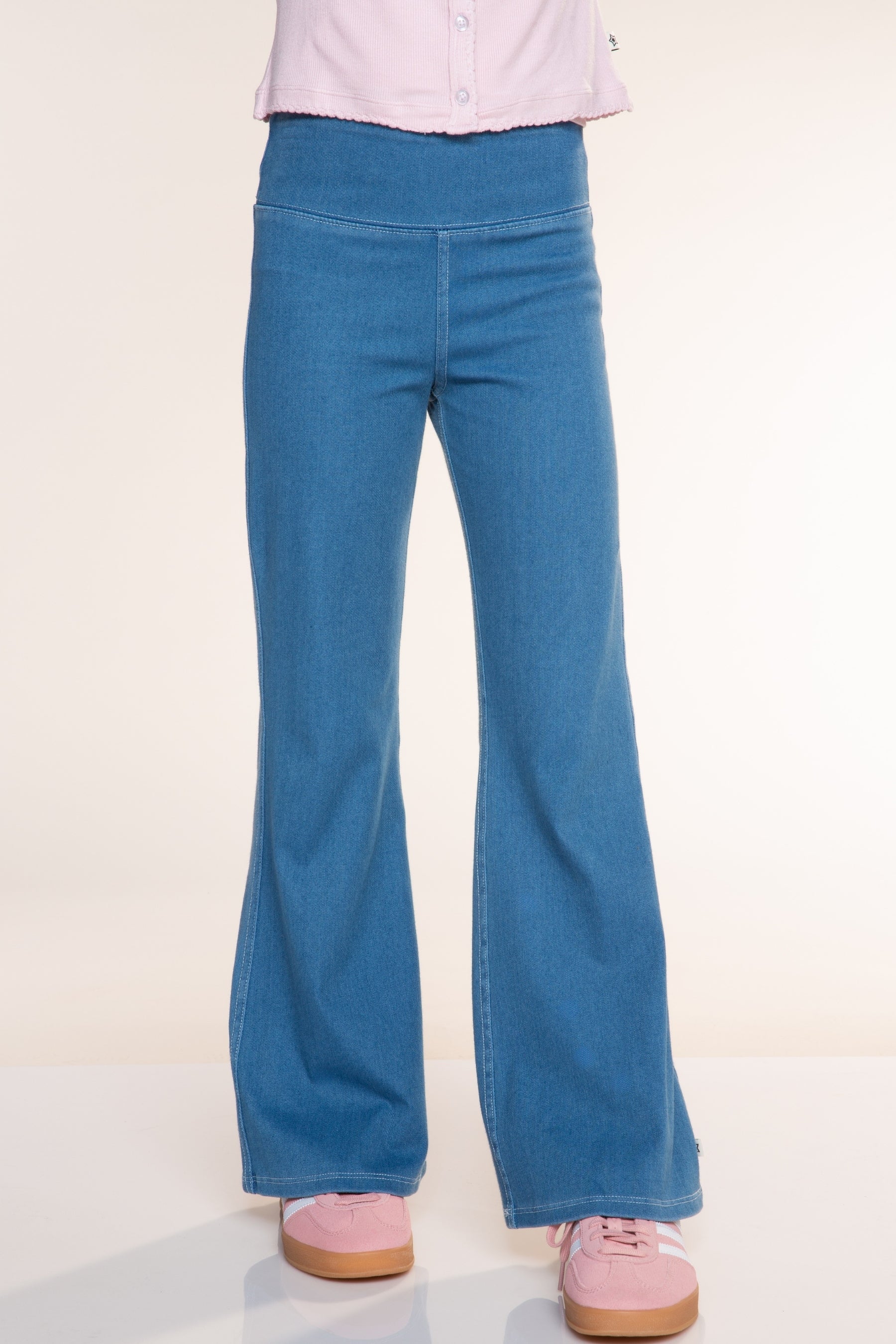 Super Stretch Soft Denim Flare Jegging - Light Blue Denim - NEW!