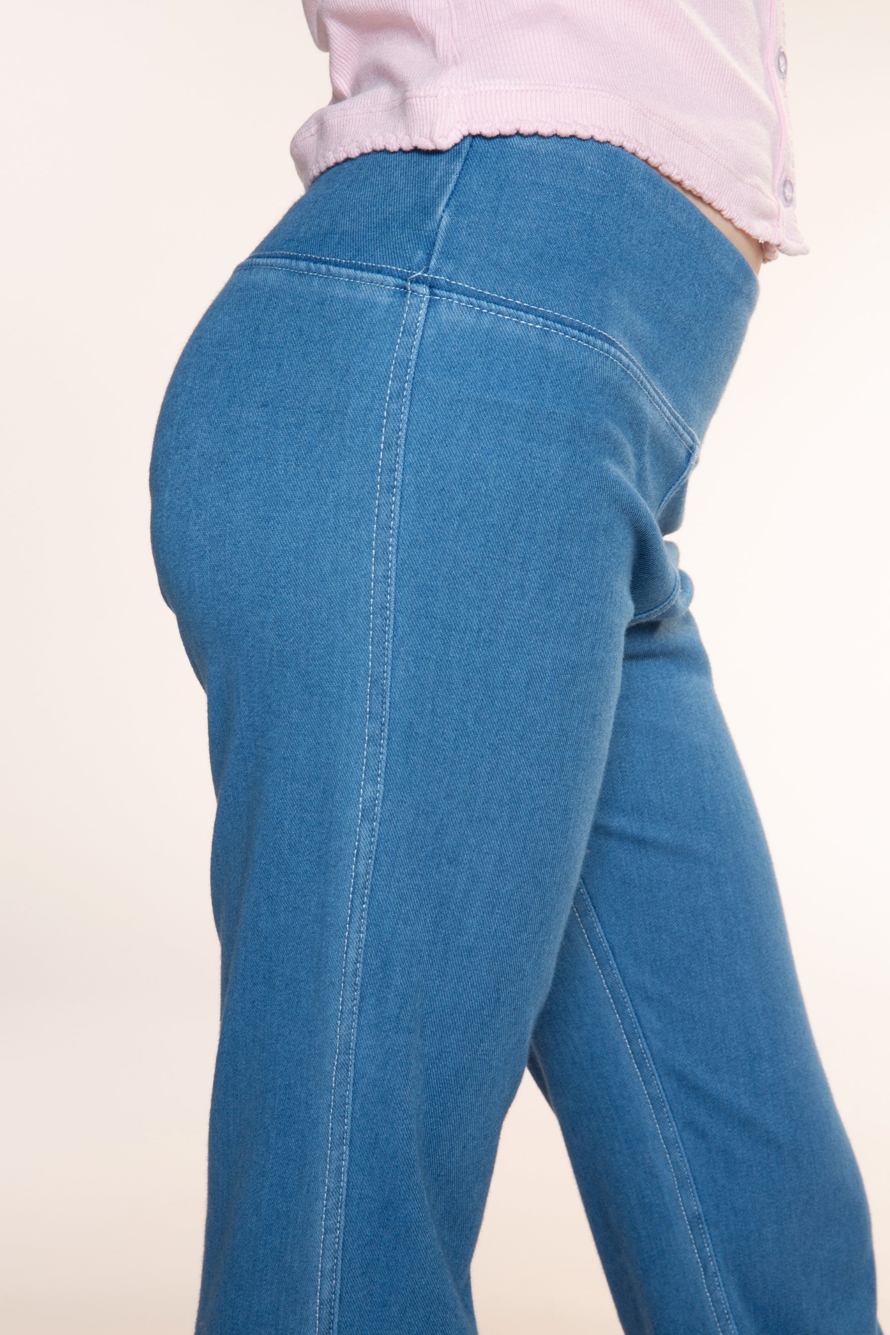 Super Stretch Soft Denim Flare Jegging - Light Blue Denim - NEW!