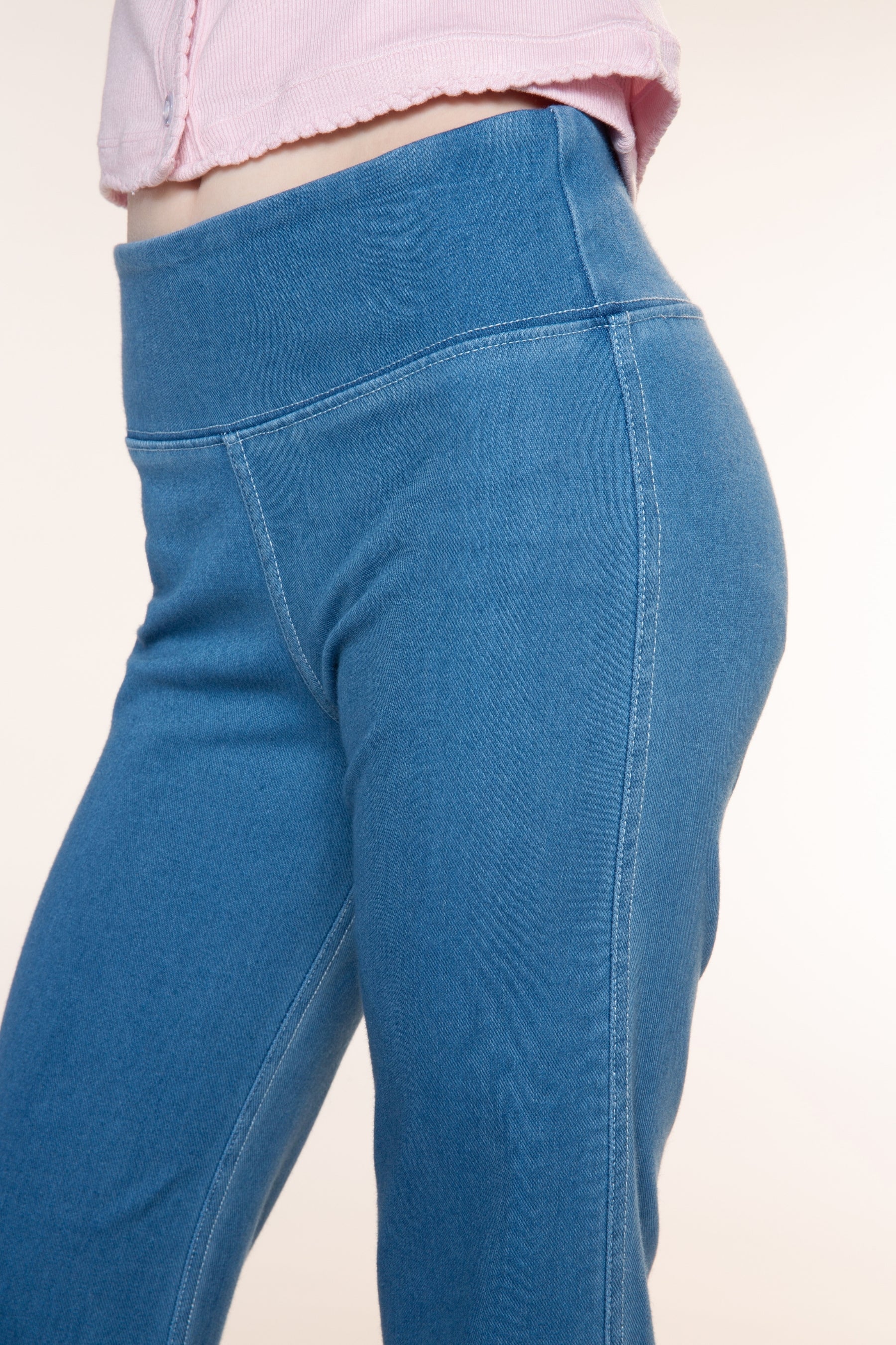 Super Stretch Soft Denim Flare Jegging - Light Blue Denim - NEW!