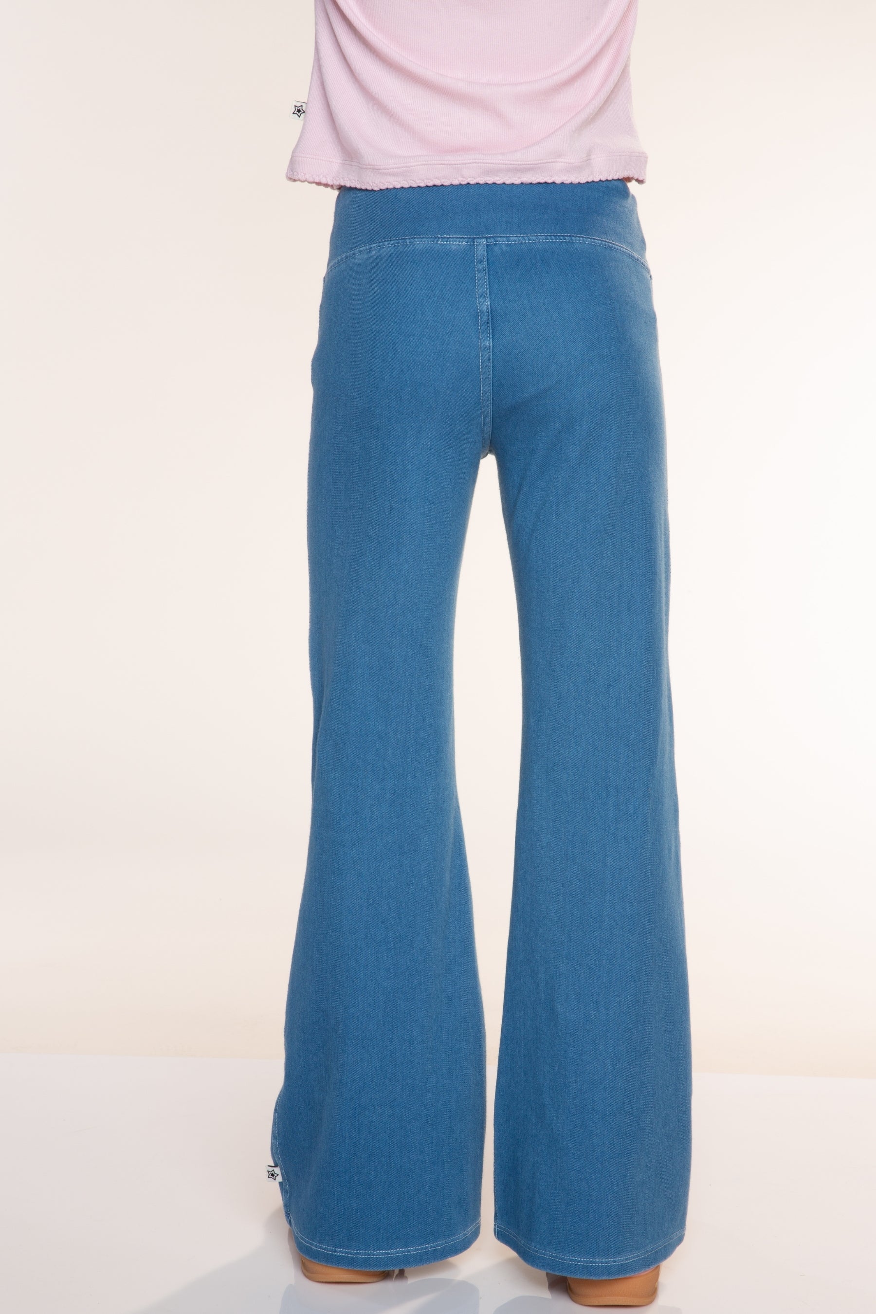 Super Stretch Soft Denim Flare Jegging - Light Blue Denim - NEW!