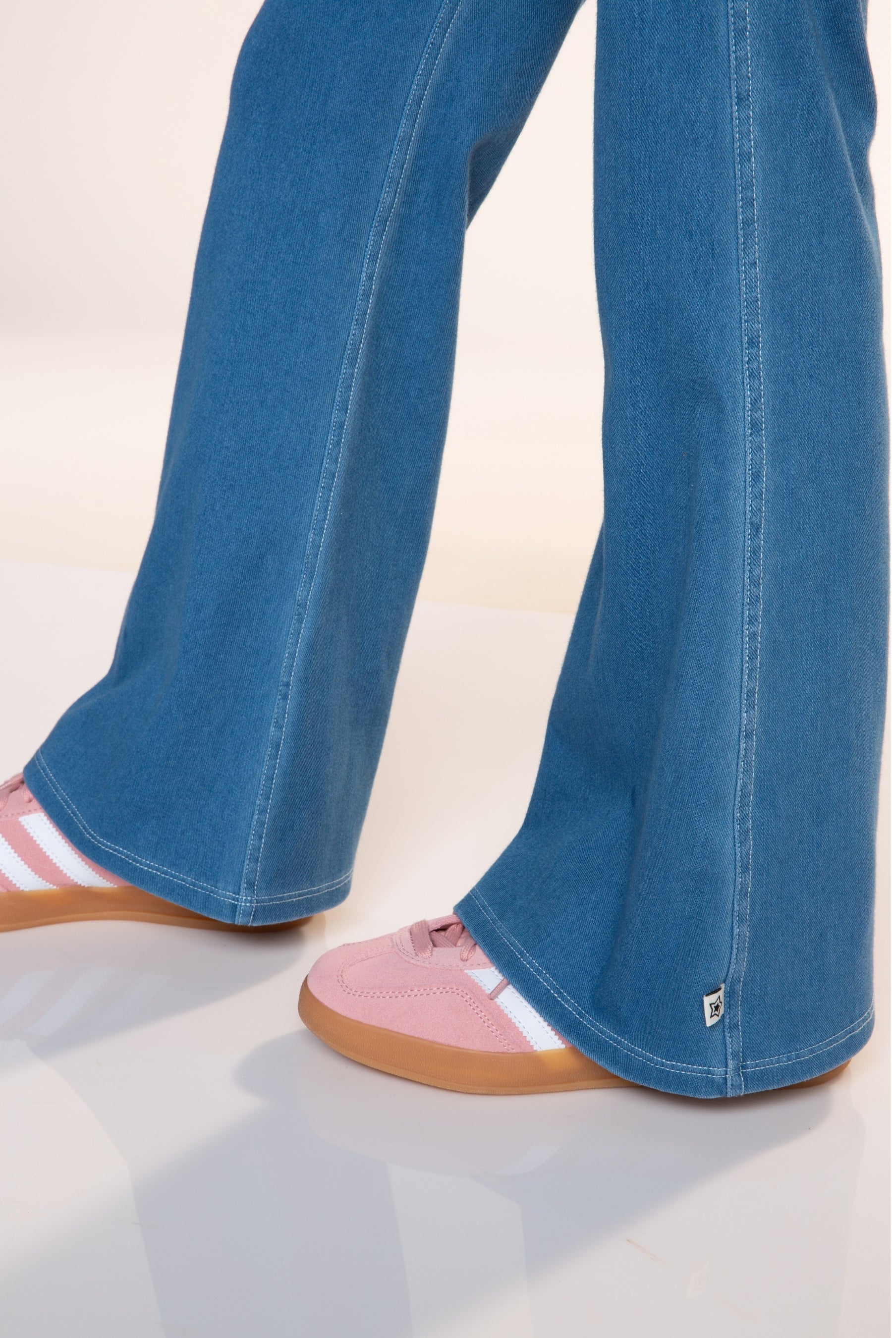 Super Stretch Soft Denim Flare Jegging - Light Blue Denim - NEW!