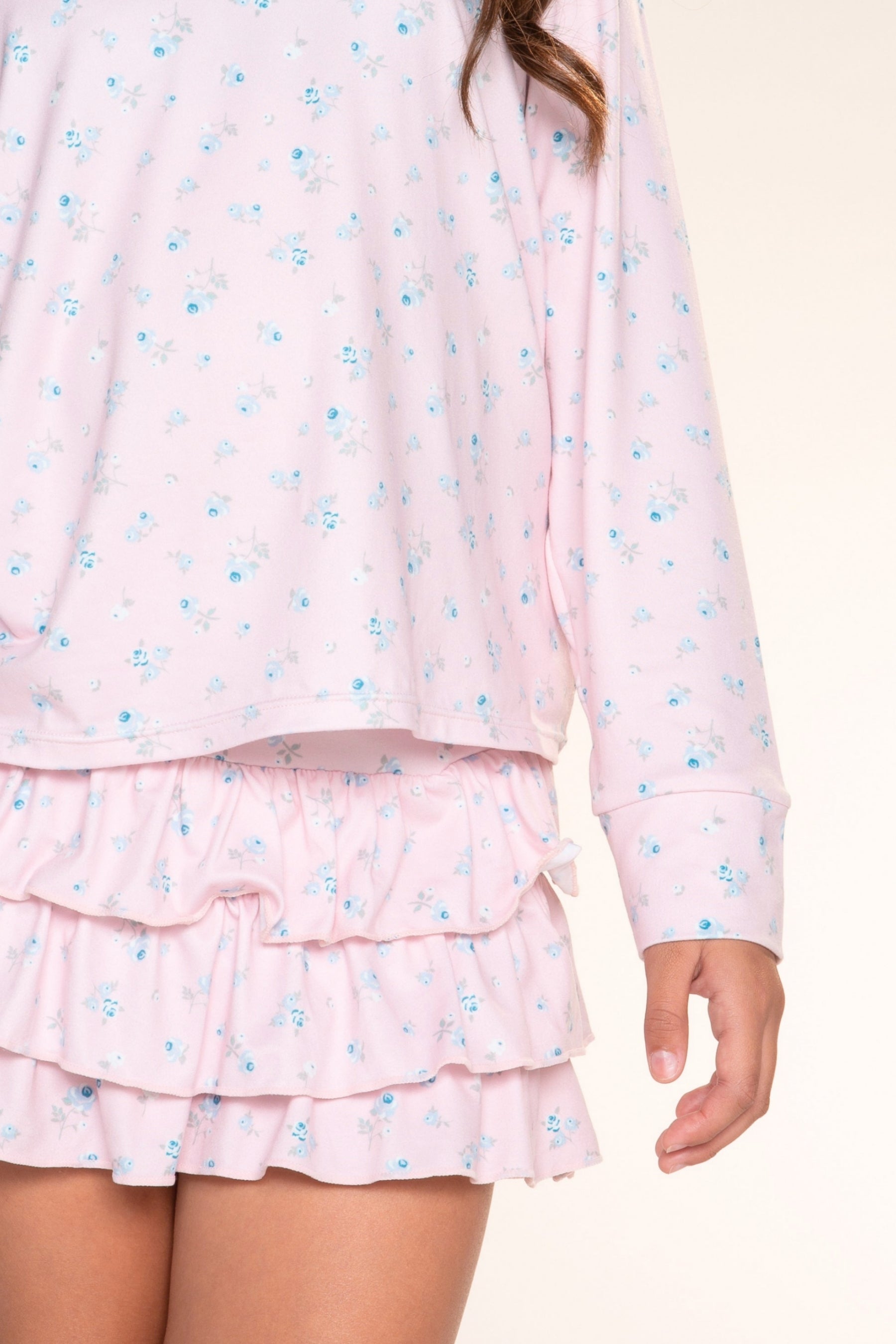 Simply Soft Triple Ruffle Skort - Light Pink Floral - NEW!