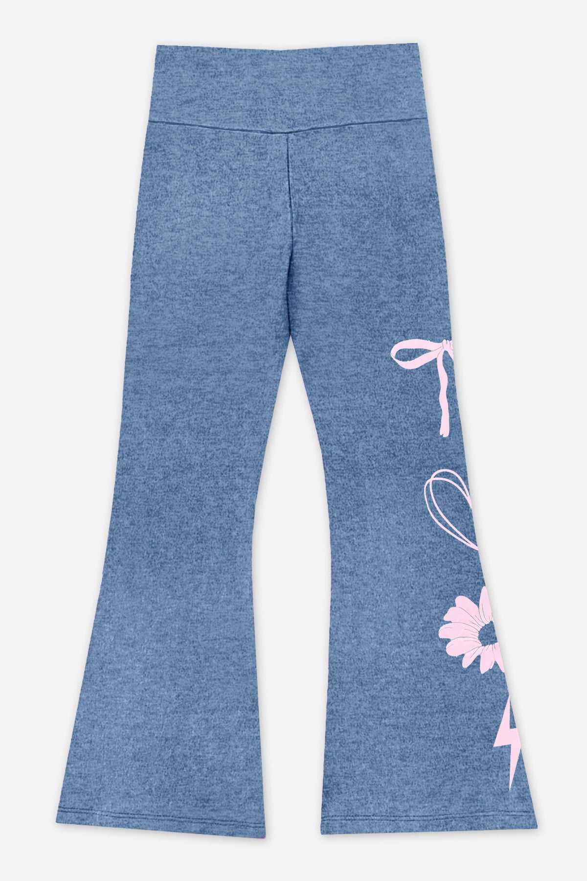 Simply Soft Luxe Flare Legging - Vintage Denim Light Pink Emoji - NEW!