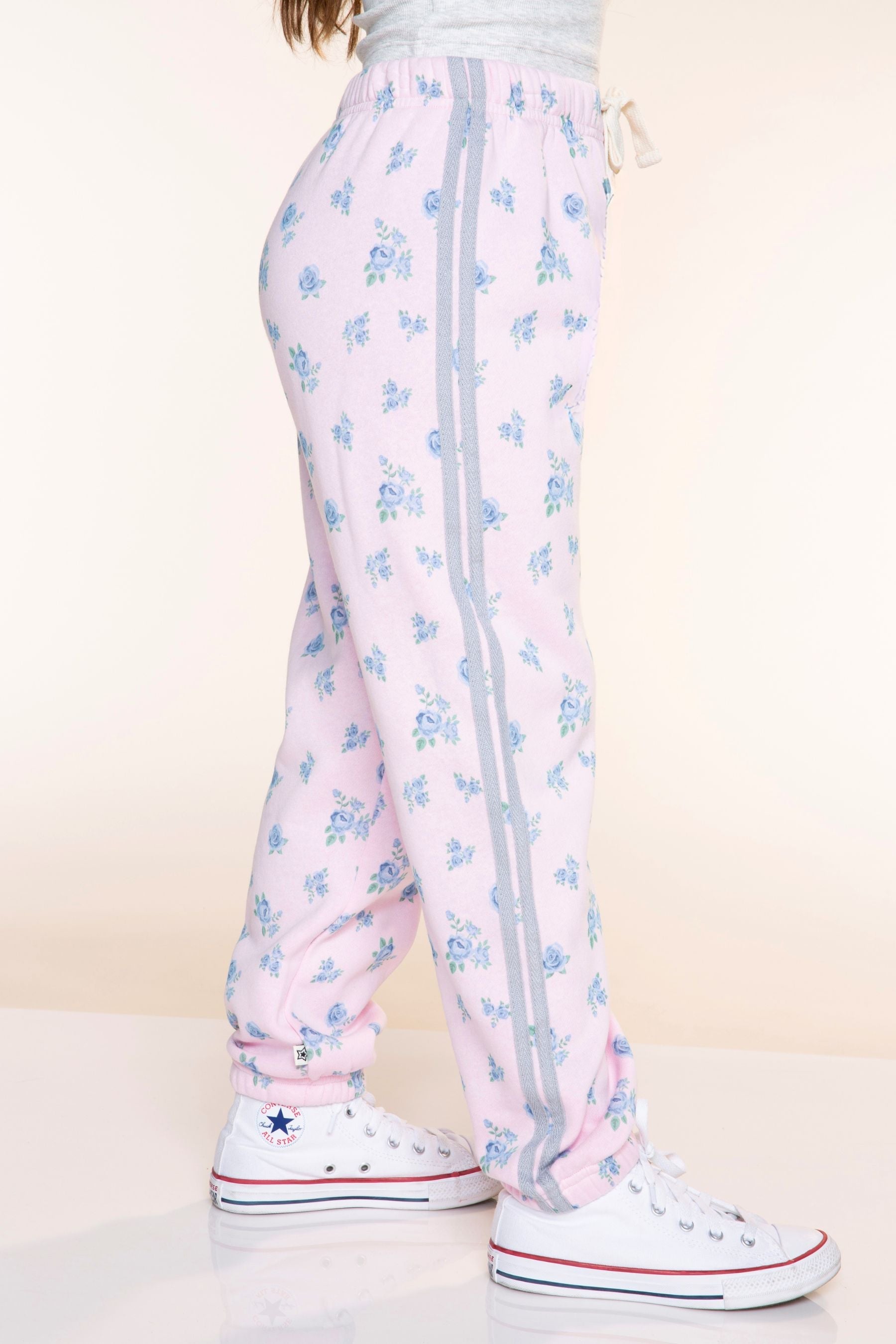 Cloud Soft French Terry Sweatpant - Light Pink Floral - NEW!