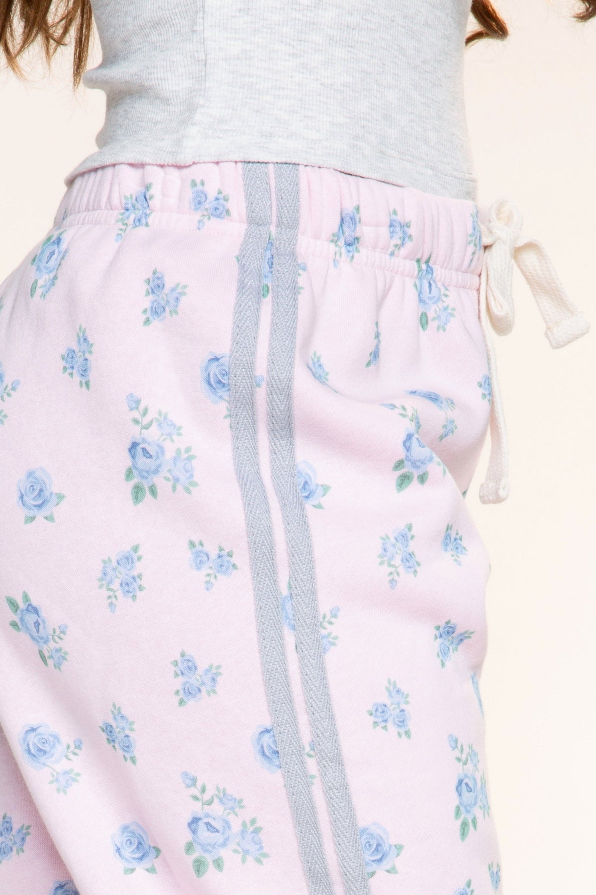 Cloud Soft French Terry Sweatpant - Light Pink Floral - NEW!
