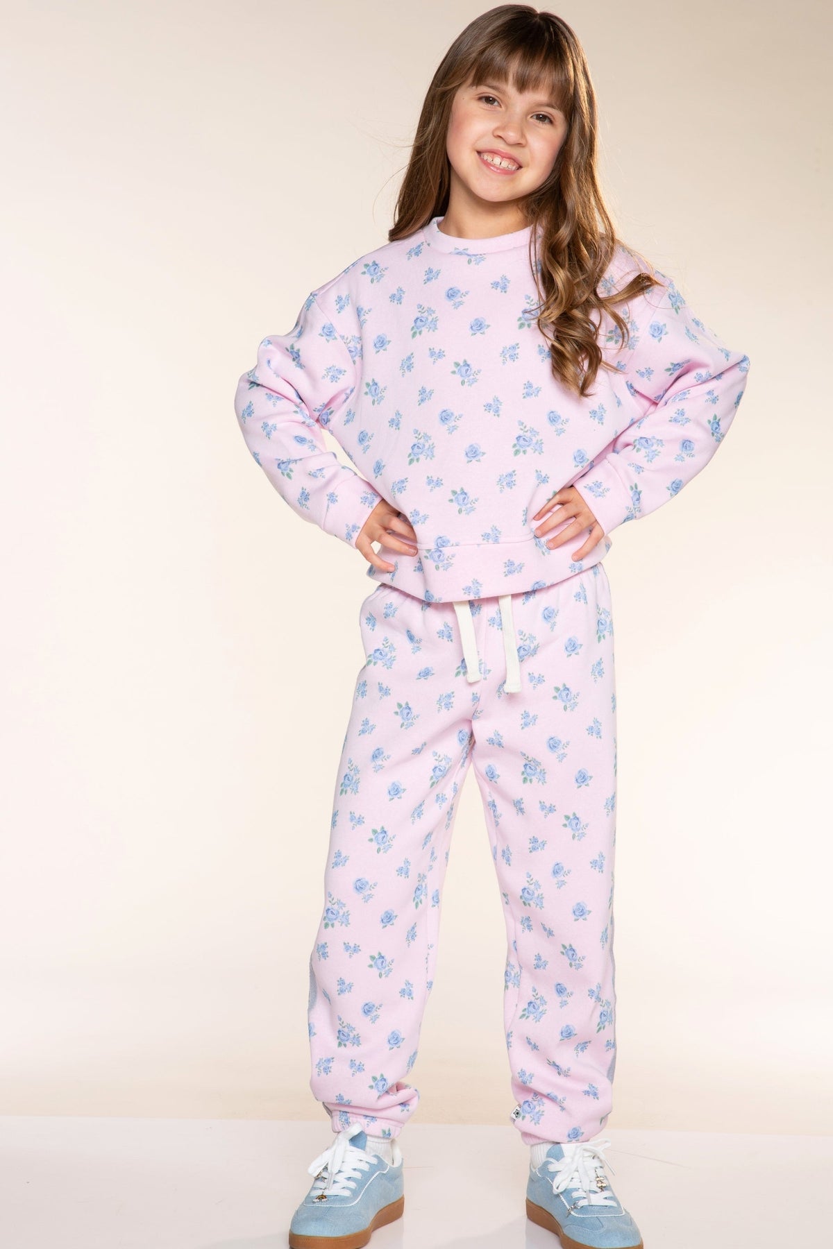 Cloud Soft French Terry Sweatpant - Light Pink Floral - NEW!