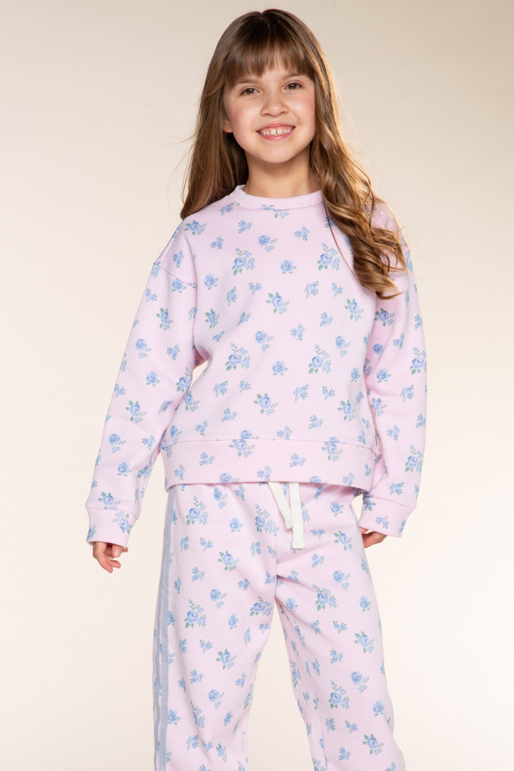 Cloud Soft French Terry Sweatpant - Light Pink Floral - NEW!