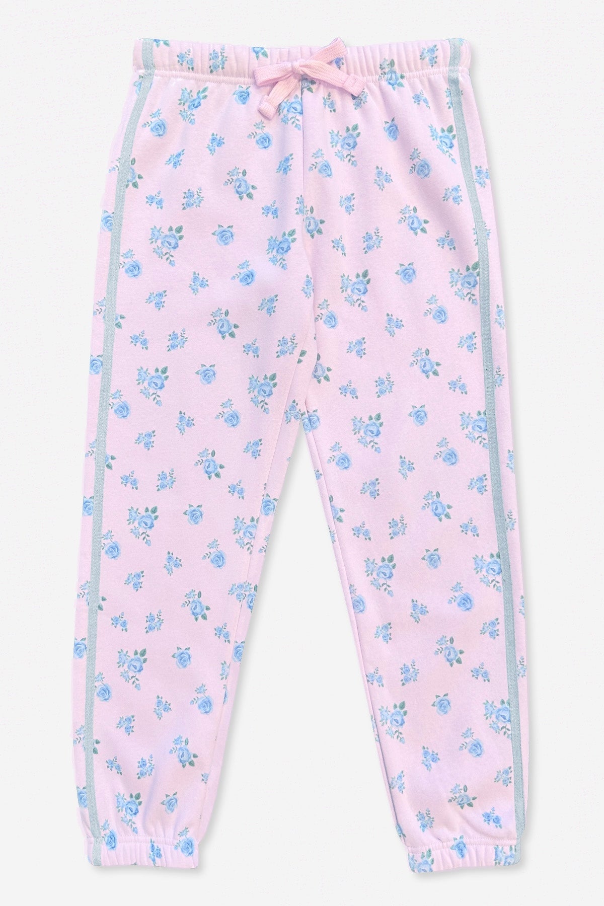 4 Pack Everyday Sweatshirts With Denim Wide Leg Jegging & Sweatpant - Light Pink Floral | Heather Grey Floral | Vintage Blue | Light Pink Floral - NEW!