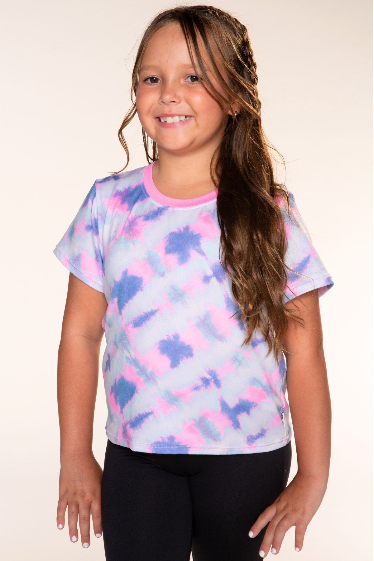 Simply Soft Easy Tee - Ice Blue Pink Denim Tie Dye - NEW!