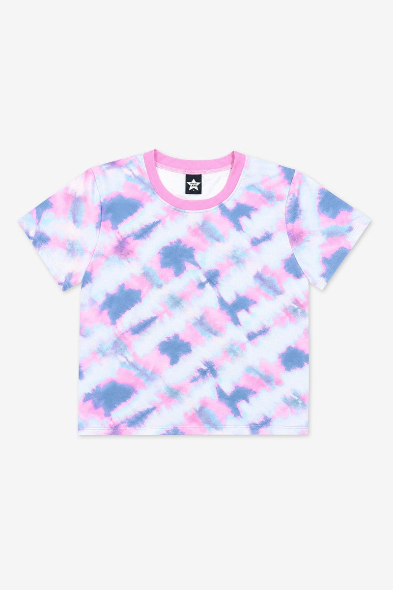 Simply Soft Easy Tee - Ice Blue Pink Denim Tie Dye - NEW!