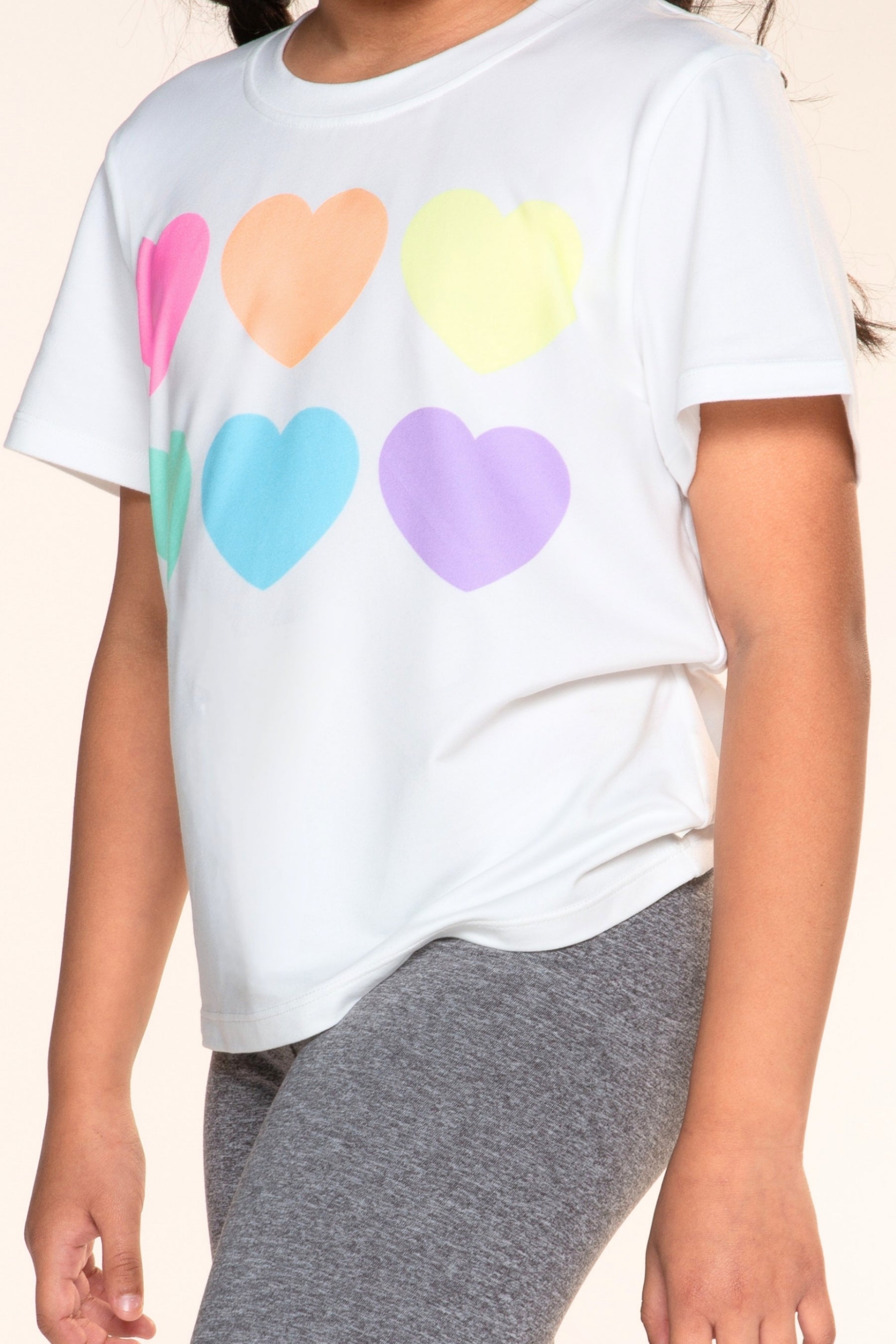 Simply Soft Easy Tee - White Rainbow Heart - NEW!