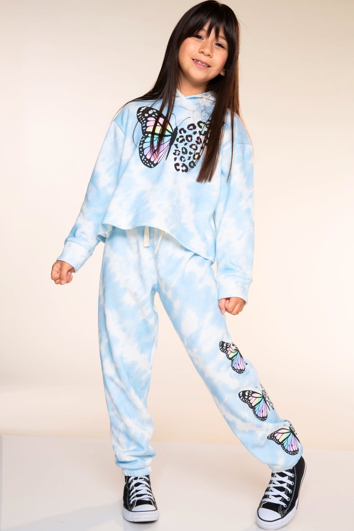 3 Pack Cloud Soft French Terry Easy Hoodie Sweatpant & Simply Soft Tee - Blue Ivory Tie Dye Rainbow Leopard Butterfly | Black - NEW!