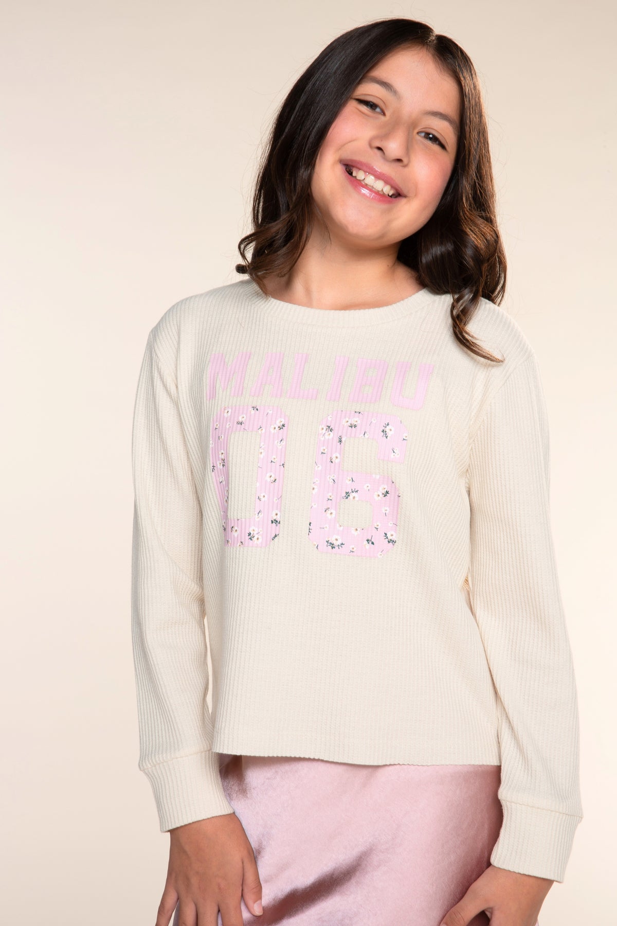 2-Pack Waffle Long Sleeve Easy Tee - Ivory Floral Malibu | Pink Floral 76 - NEW!