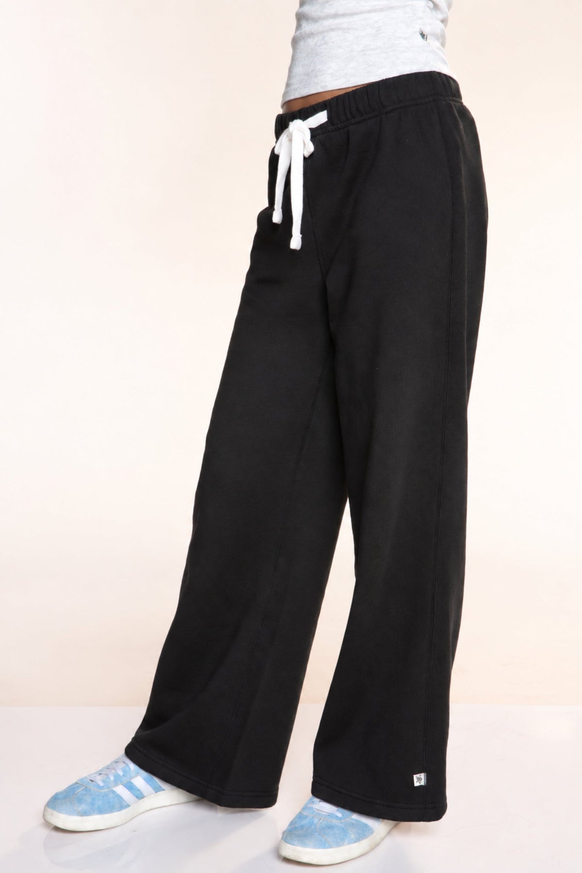 Butter French Terry Wide Leg Pant - Black - NEW!