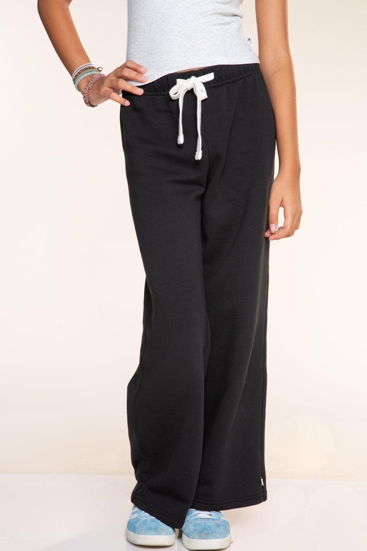 Butter French Terry Wide Leg Pant - Black - NEW!