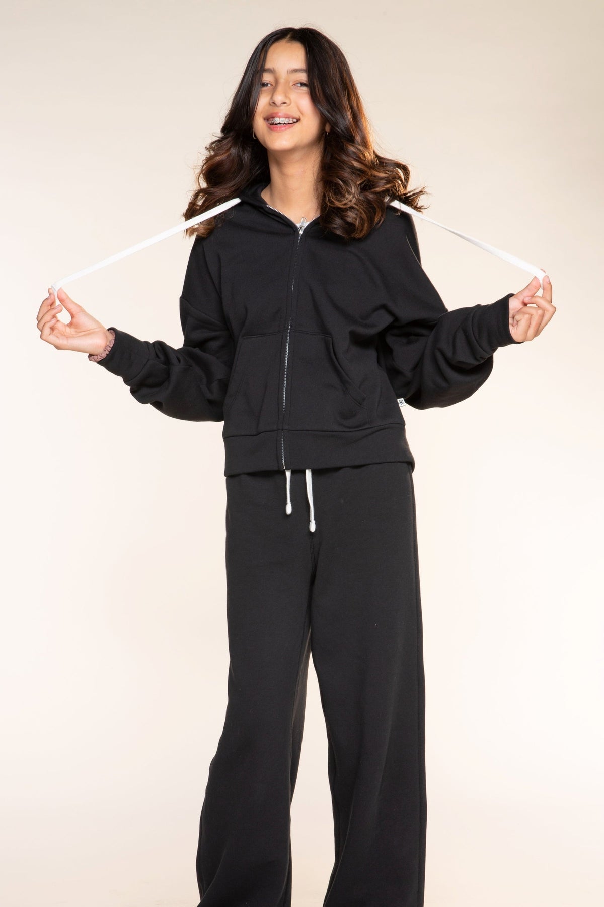 Butter French Terry Wide Leg Pant - Black - NEW!