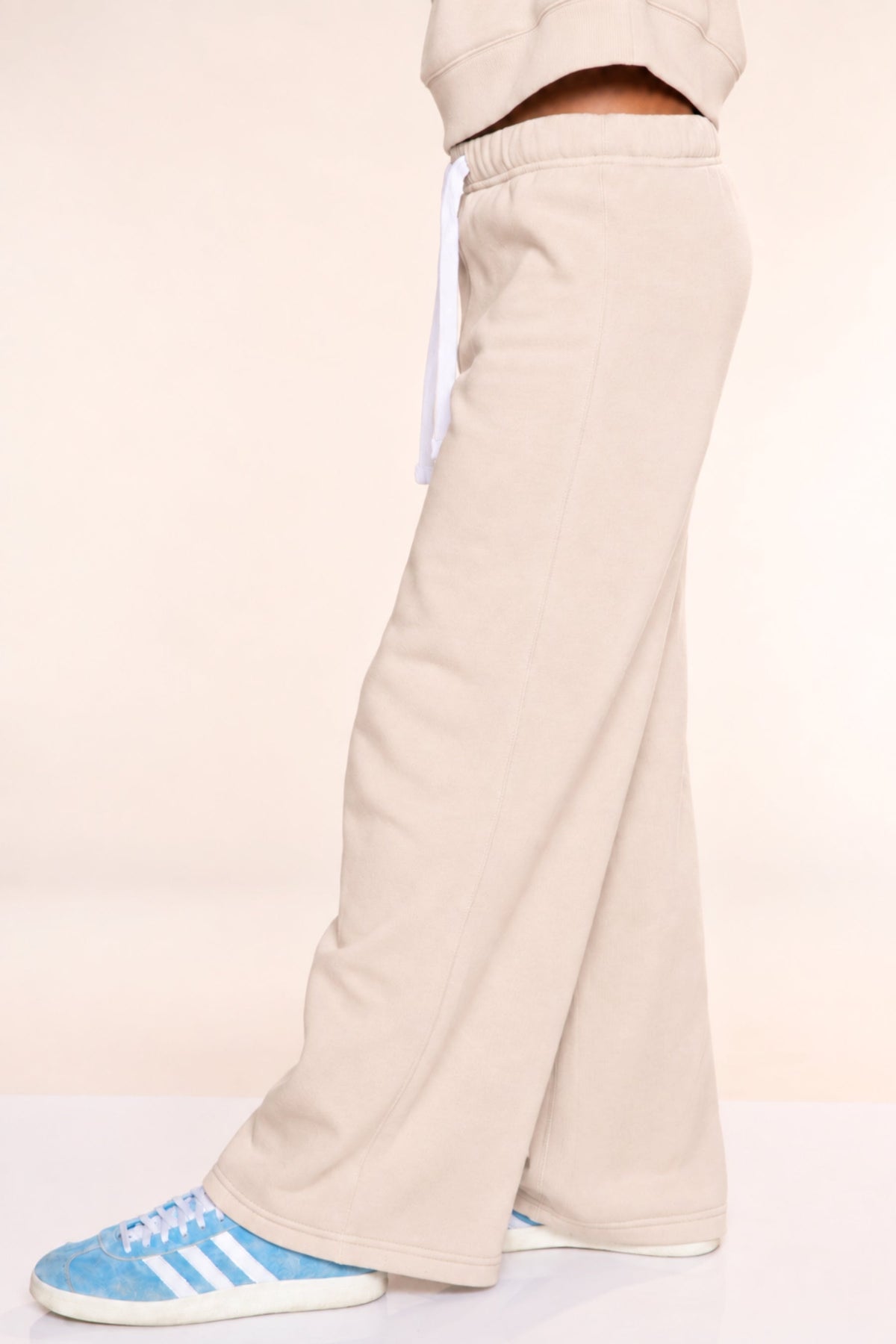 Butter French Terry Wide Leg Pant - Black - NEW!