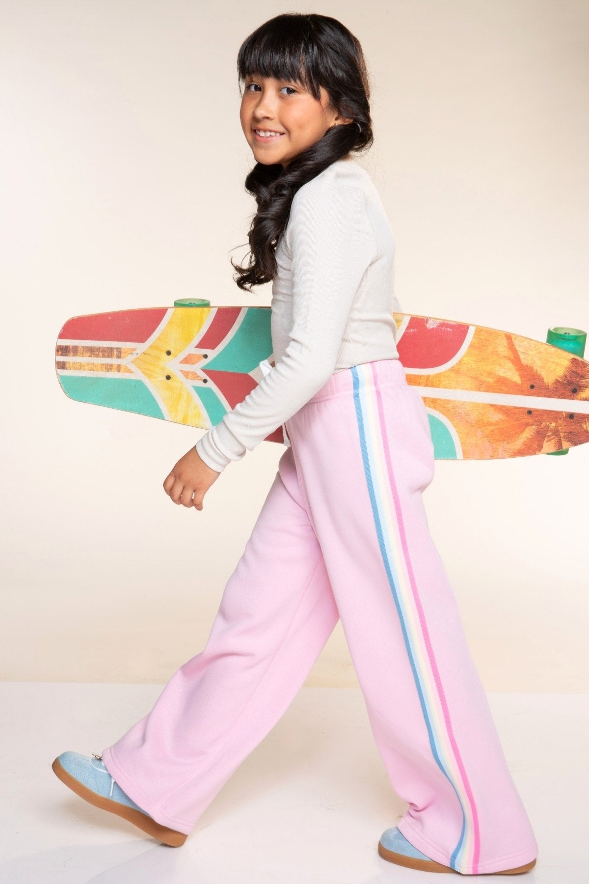 Ultra-Soft Ribbed Long Sleeve Fitted Tee - Powder Pink - NEW!