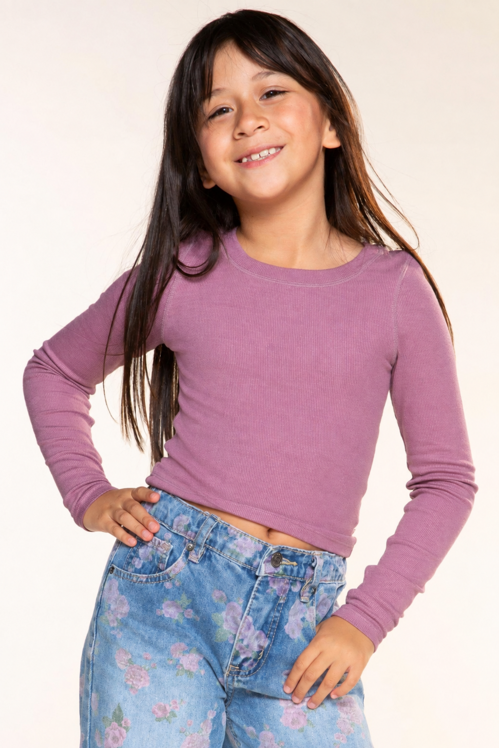 Ultra-Soft Ribbed Long Sleeve Fitted Tee