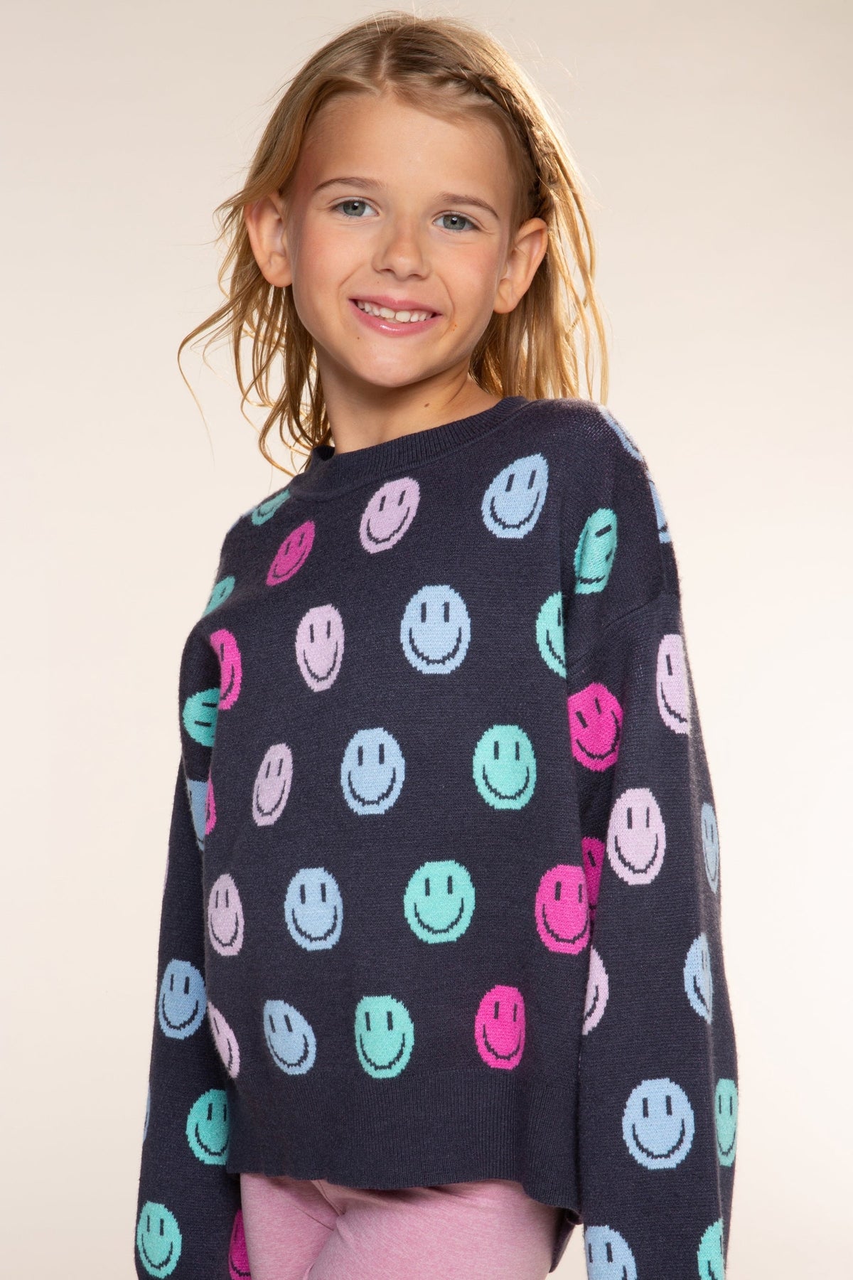 Yummy Soft Crew Neck Sweater - Bubble Gum Pink Green Ivory Candy Canes - NEW!