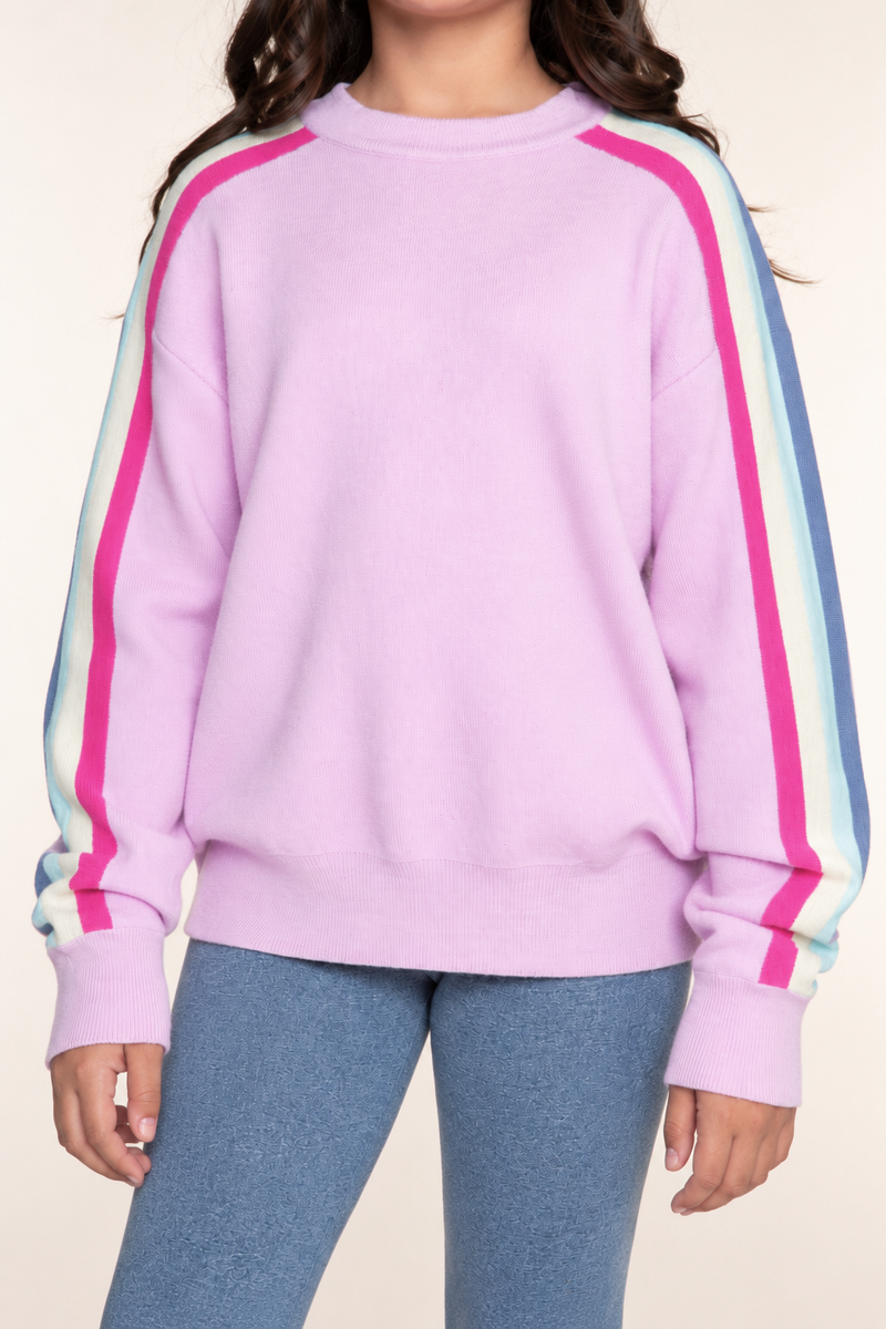 Yummy Soft Raglan Sweater - Orchid Rainbow Stripe - NEW!