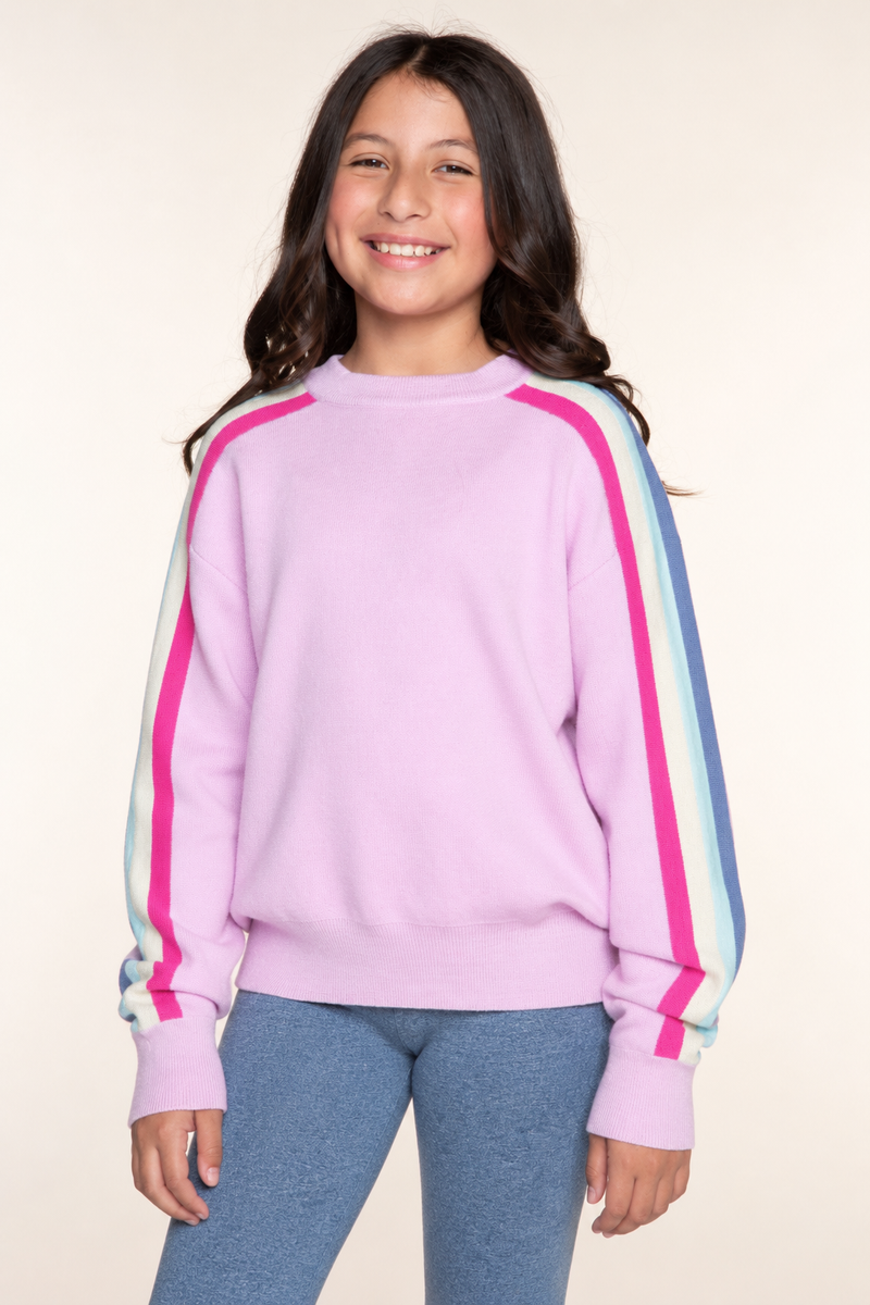 Yummy Soft Raglan Sweater - Orchid Rainbow Stripe - NEW!