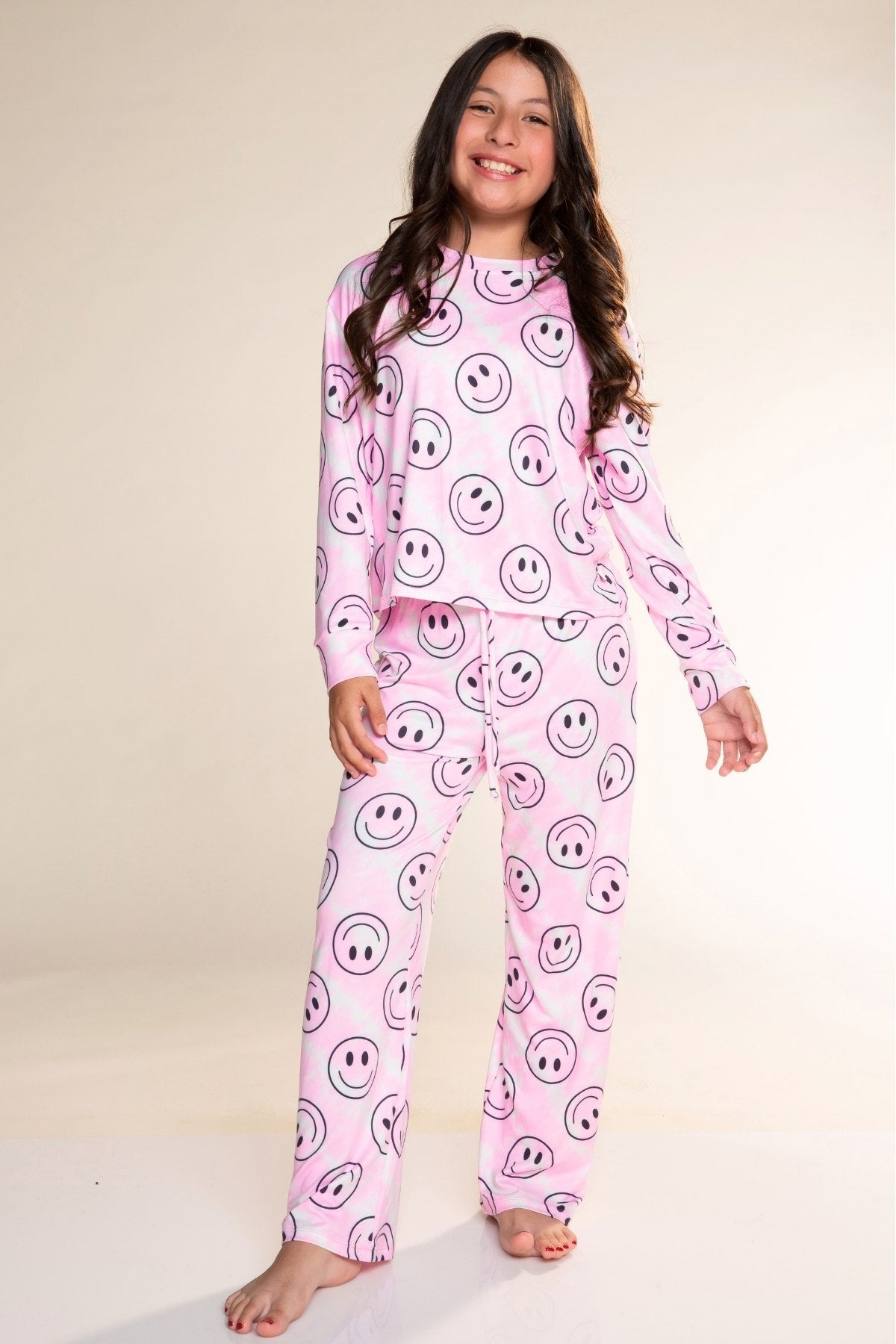 Simply Soft Long Sleeve Easy Tee & Karate Pant - Denim Rainbow Splatter - NEW!