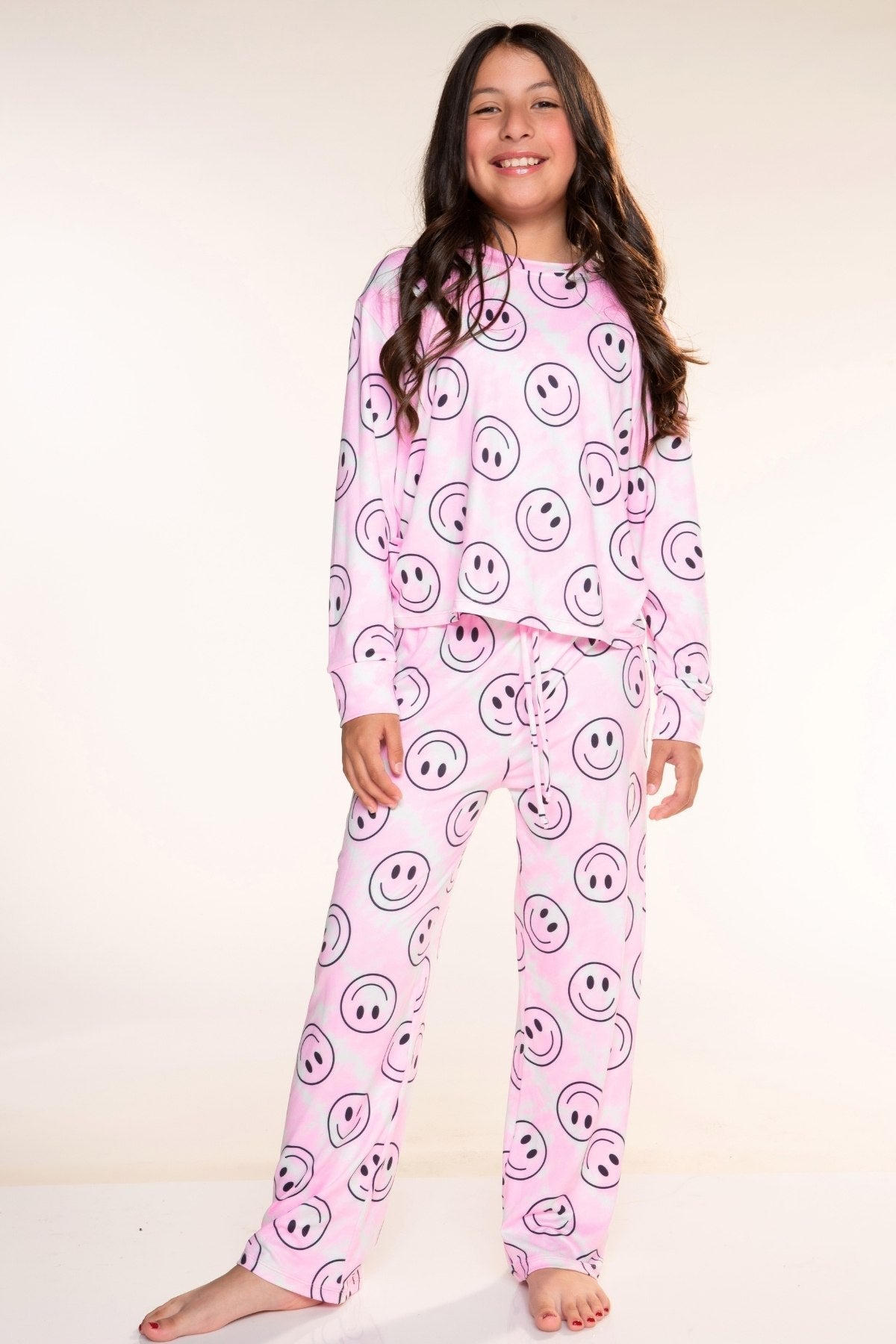 Simply Soft Long Sleeve Easy Tee & Karate Pant - Denim Rainbow Splatter - NEW!