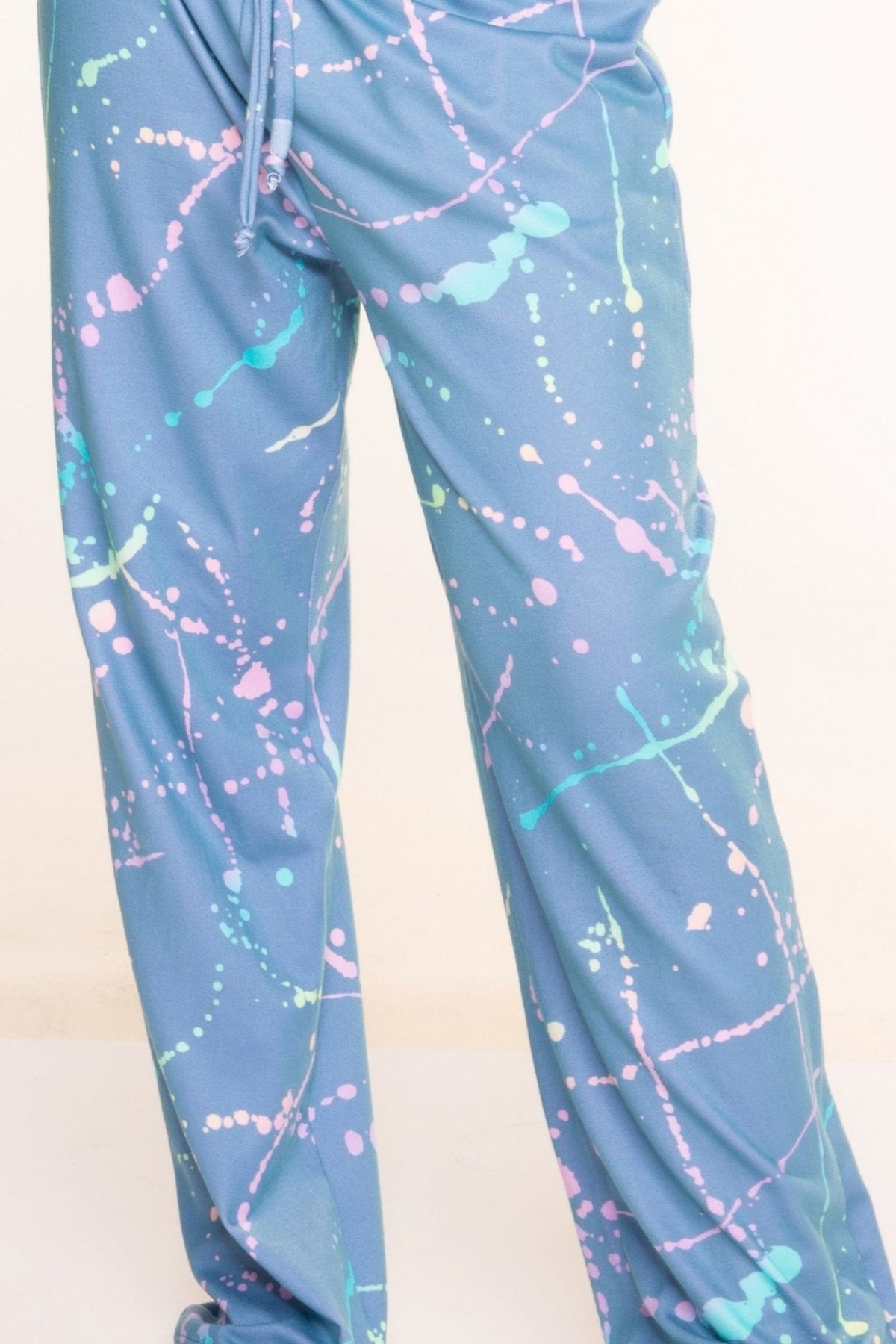 Simply Soft Long Sleeve Easy Tee & Karate Pant - Denim Rainbow Splatter - NEW!