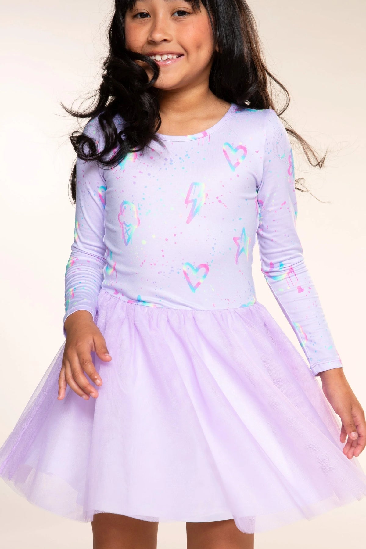 Gift Set - Simply Soft Tulle Dress, Legging & Cozy Blanket - Pastel Purple Graffiti Rainbow | Black - NEW!