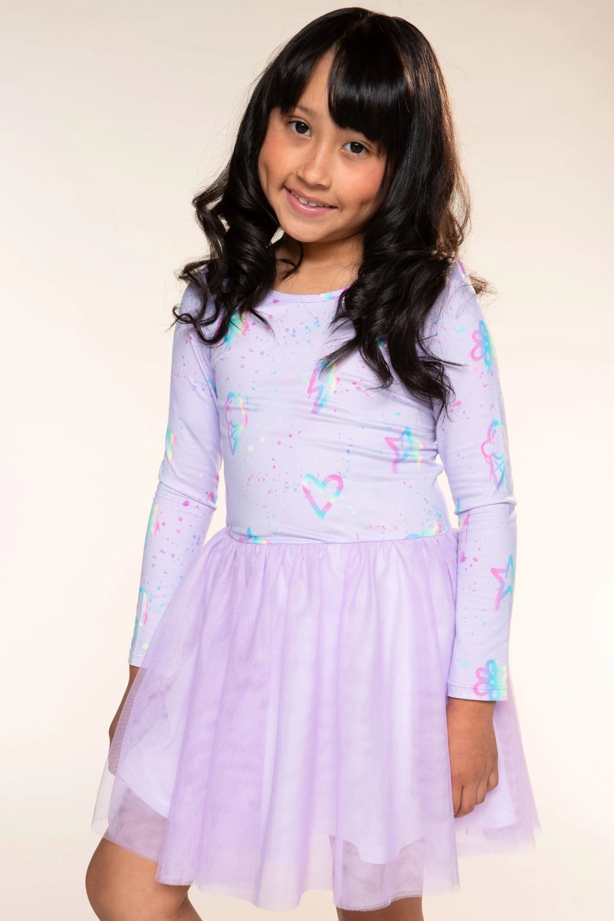 Gift Set - Simply Soft Tulle Dress, Legging & Cozy Blanket - Pastel Purple Graffiti Rainbow | Black - NEW!