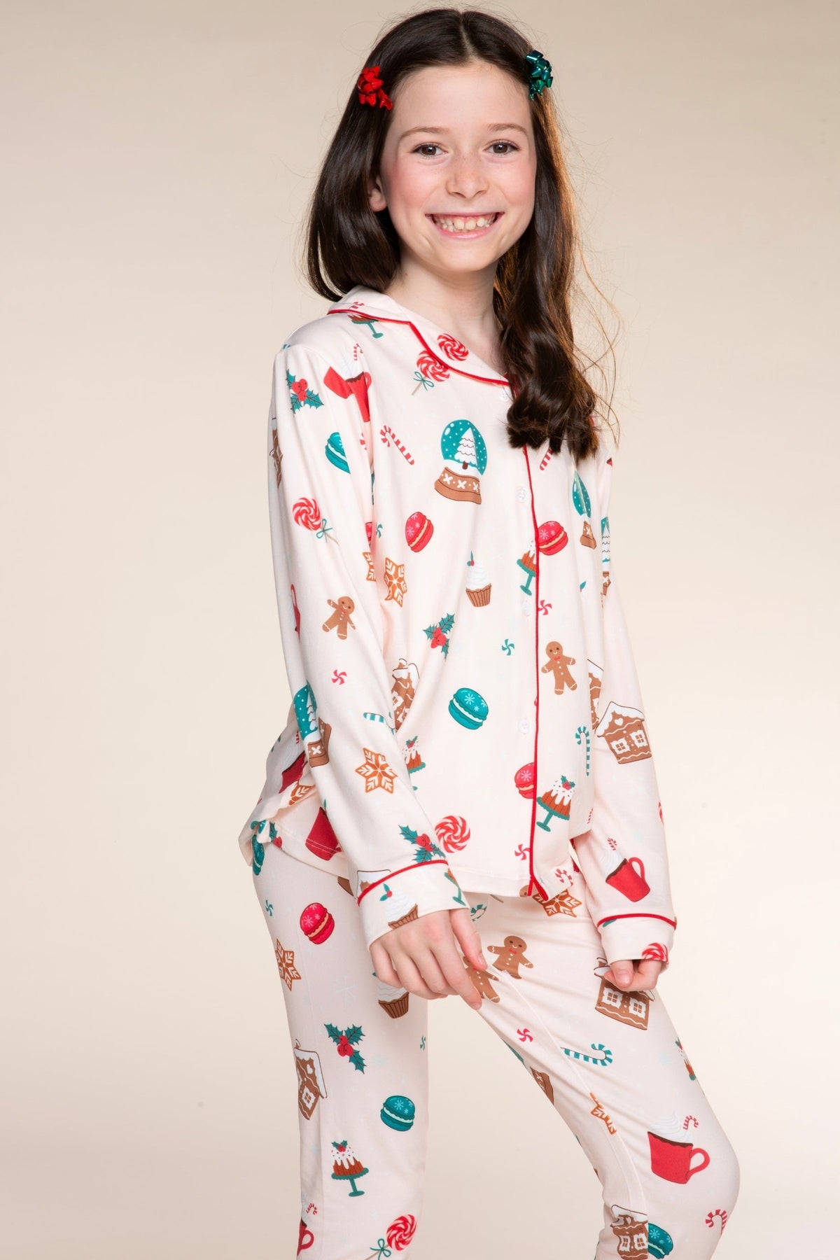 Unisex Long Sleeve Simply Soft Button Down Top & Slim Lounge Pant - Ice Blue Hanukkah - NEW!