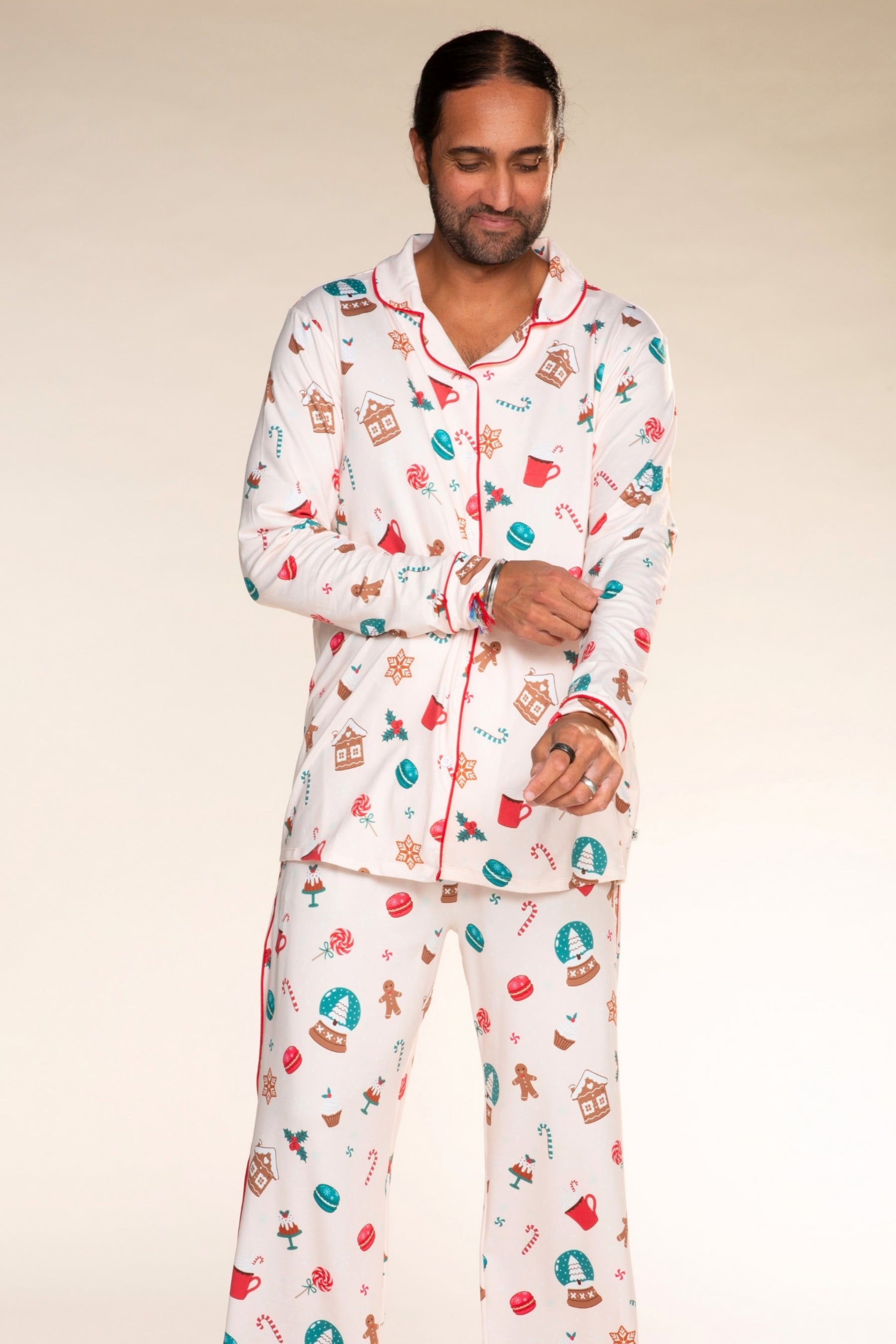 Men's Long Sleeve Simply Soft Button Down Top & Karate Pant