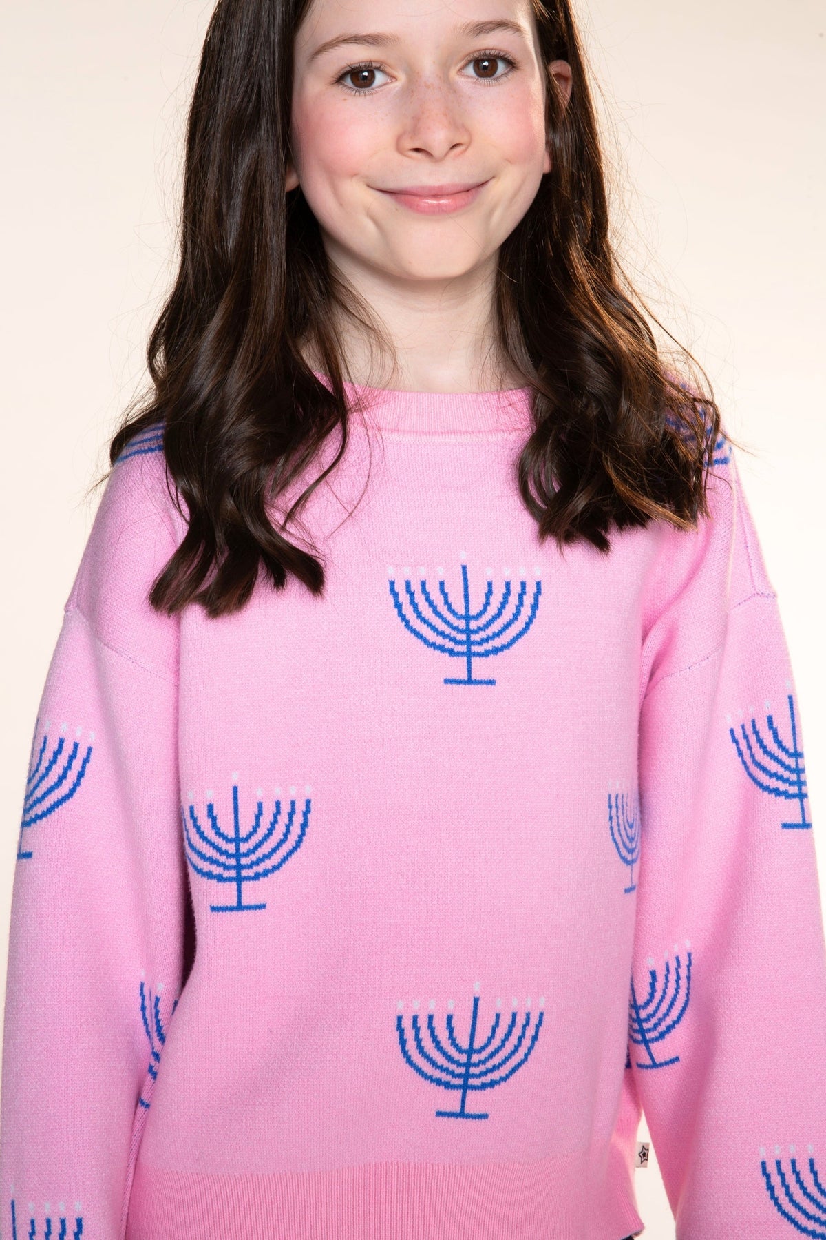 Yummy Soft Crew Neck Sweater - Bubble Gum Pink Green Ivory Candy Canes - NEW!