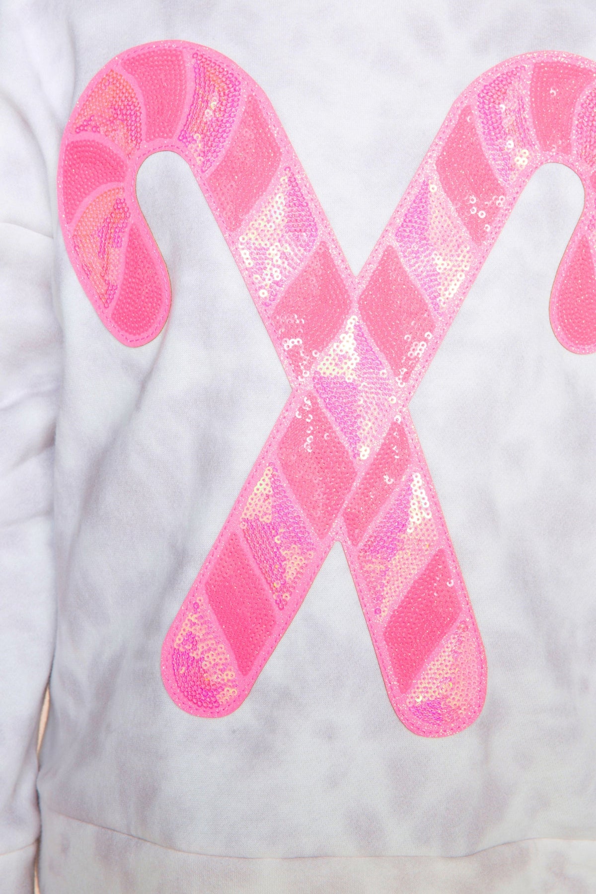 Cloud Soft French Terry Crew Sweatshirt - Blue Ivory Tie Dye Pink Menorah Sequin - NEW!