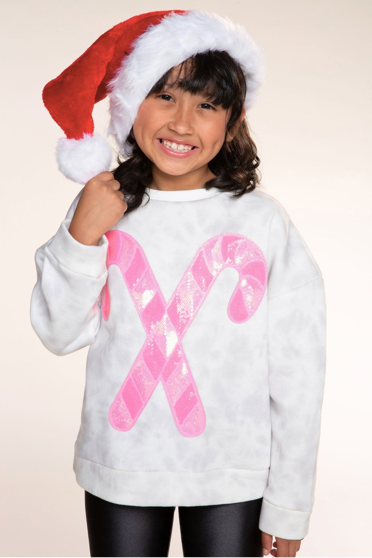 Cloud Soft French Terry Crew Sweatshirt - Blue Ivory Tie Dye Pink Menorah Sequin - NEW!