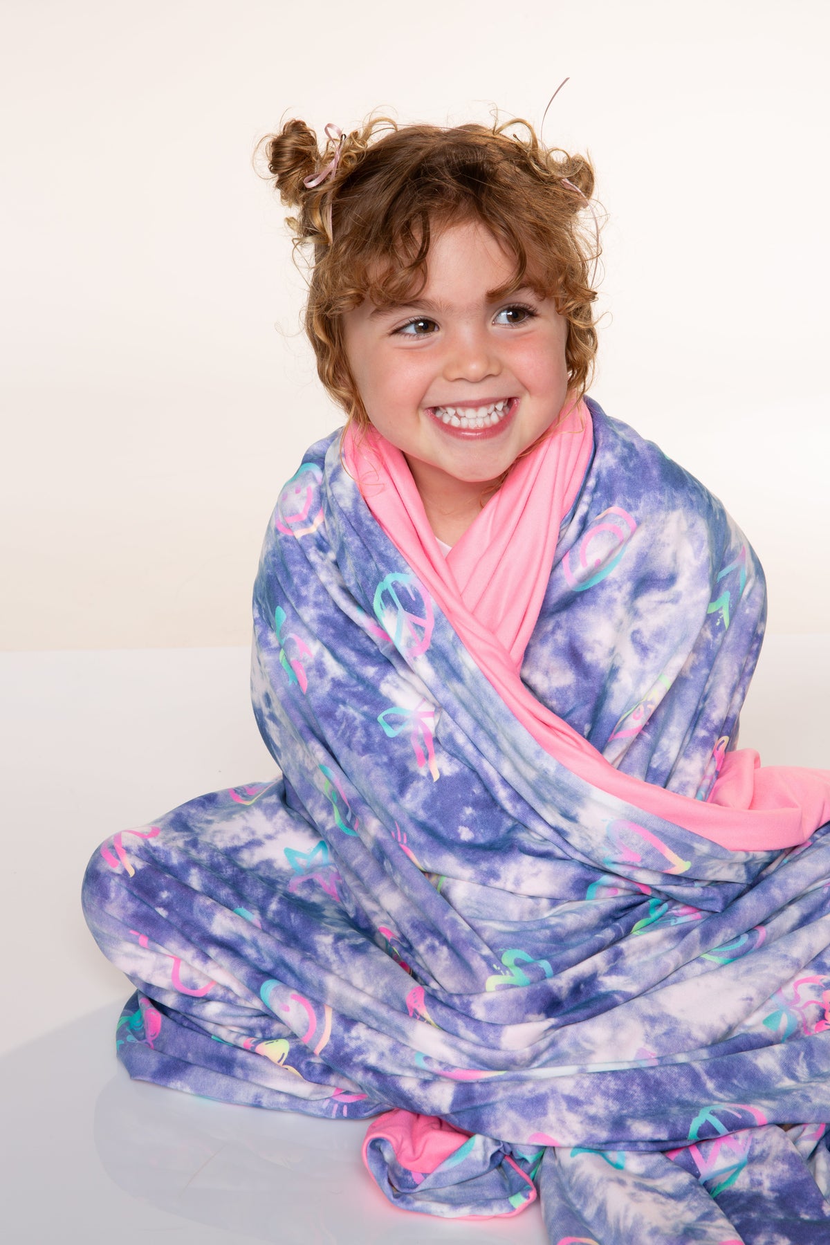 Simply Soft Reversible Blanket - Light Blue Pink Bow - NEW