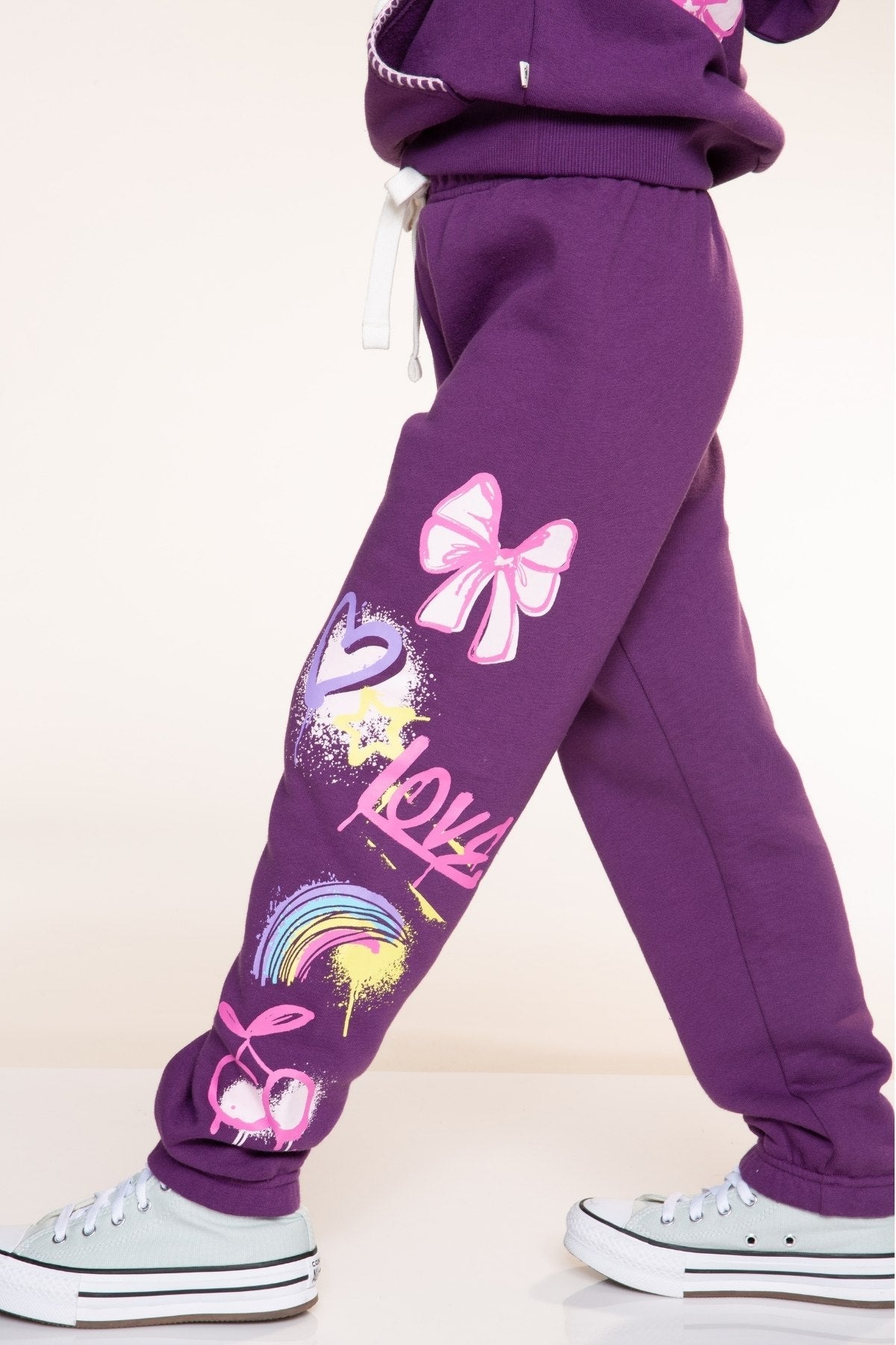 Butter French Terry Sweatpant - Dk Purple Rainbow Graffiti - NEW!
