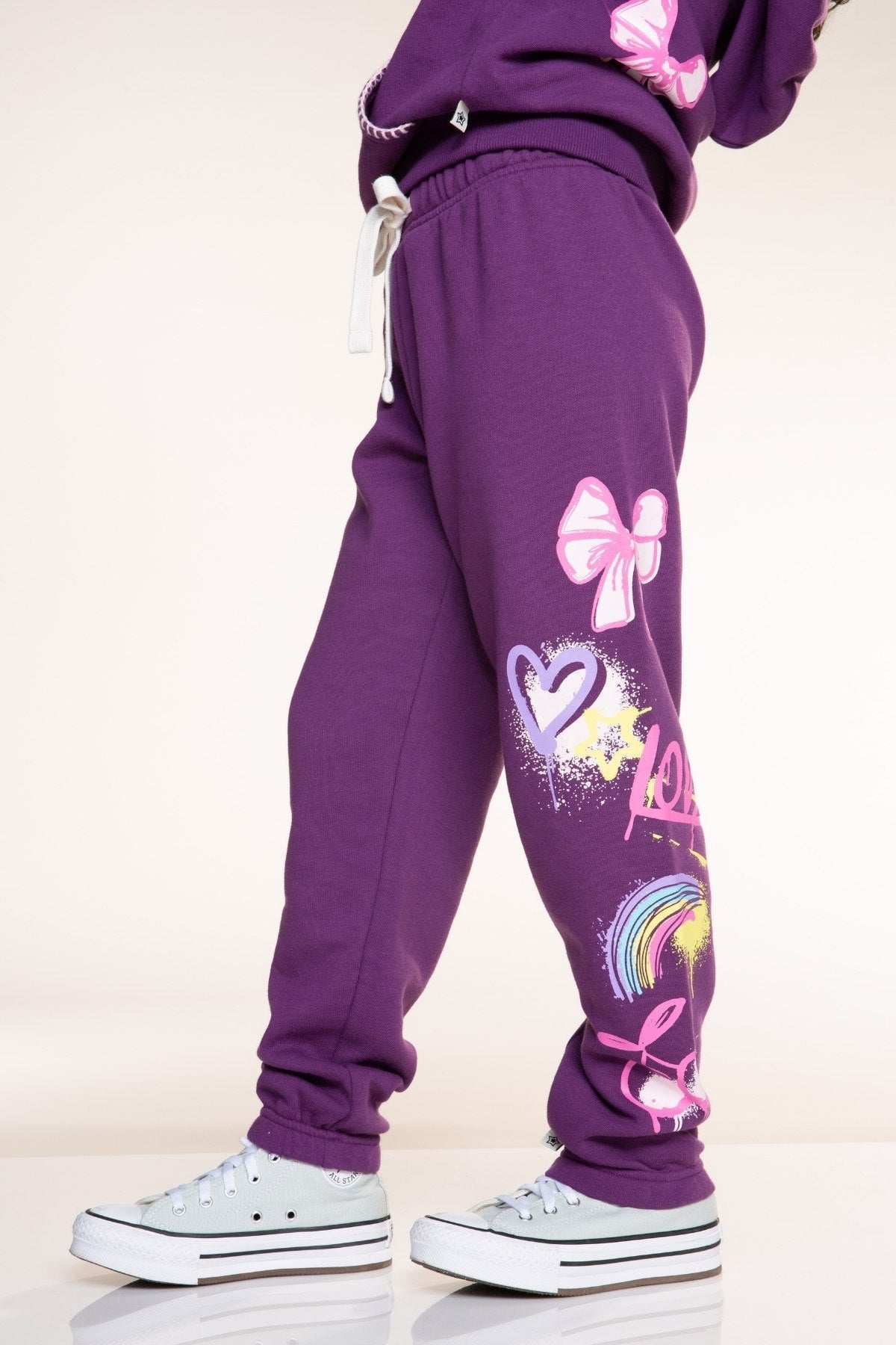 Butter French Terry Sweatpant - Dk Purple Rainbow Graffiti - NEW!