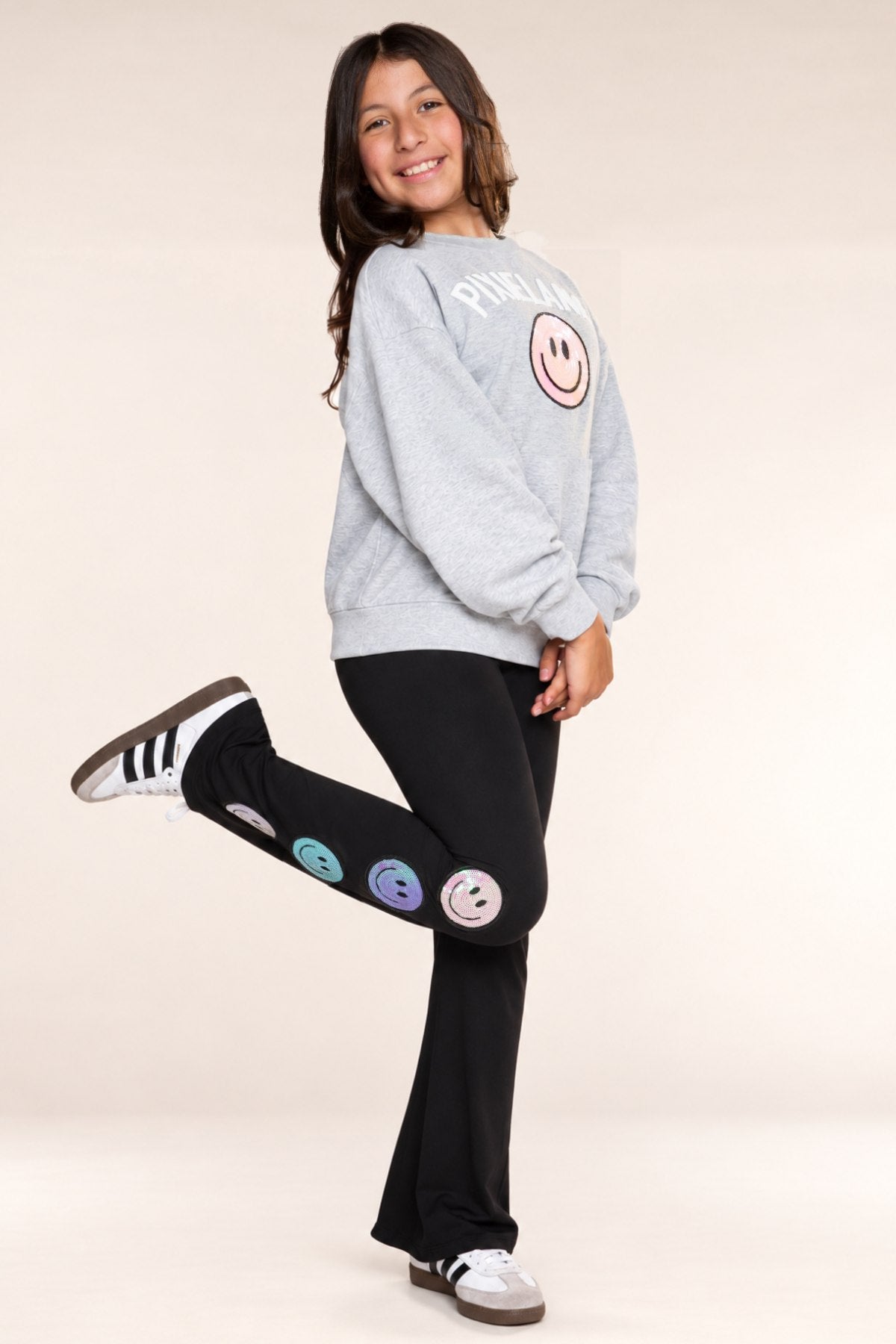 Cloud Soft French Terry Heavyweight Long Sleeve Crew Sweatshirt - Lilac PixieLane Sequin Bow - NEW!
