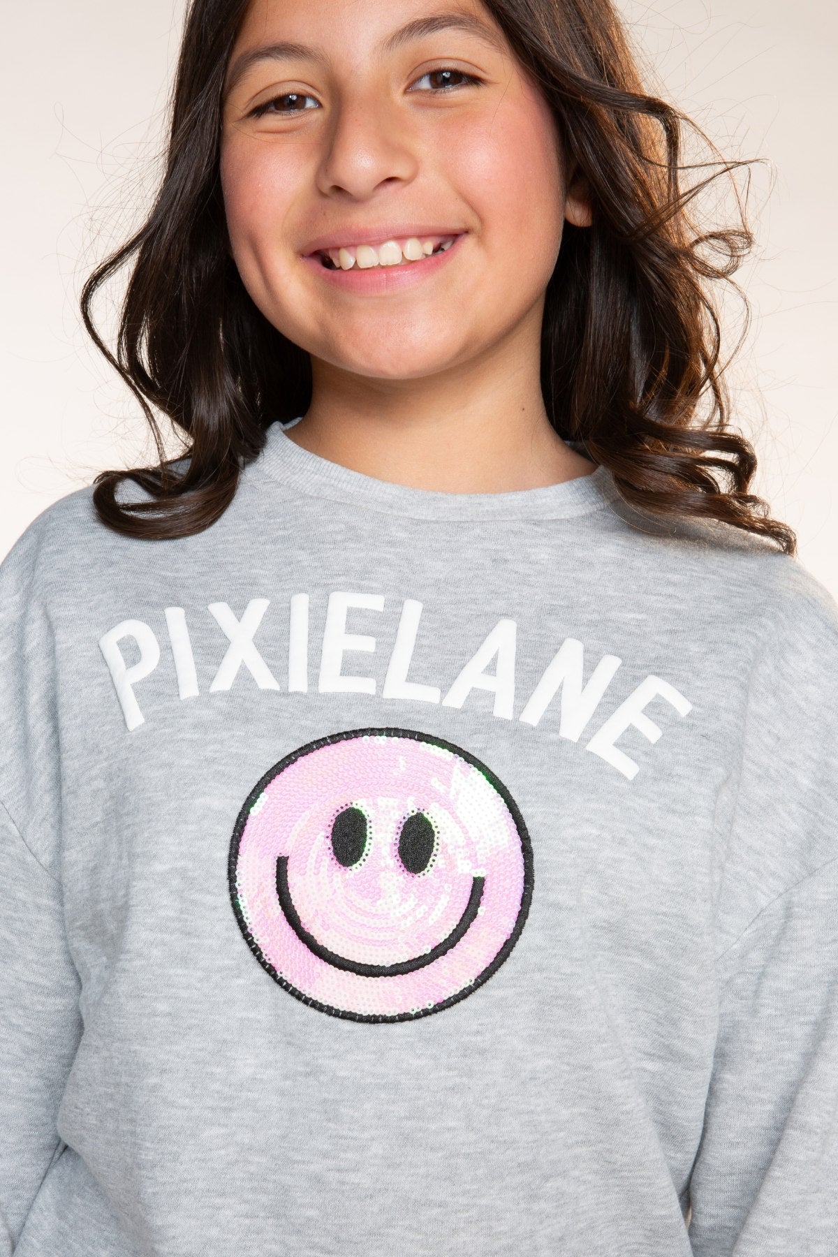 Cloud Soft French Terry Heavyweight Long Sleeve Crew Sweatshirt - Lilac PixieLane Sequin Bow - NEW!