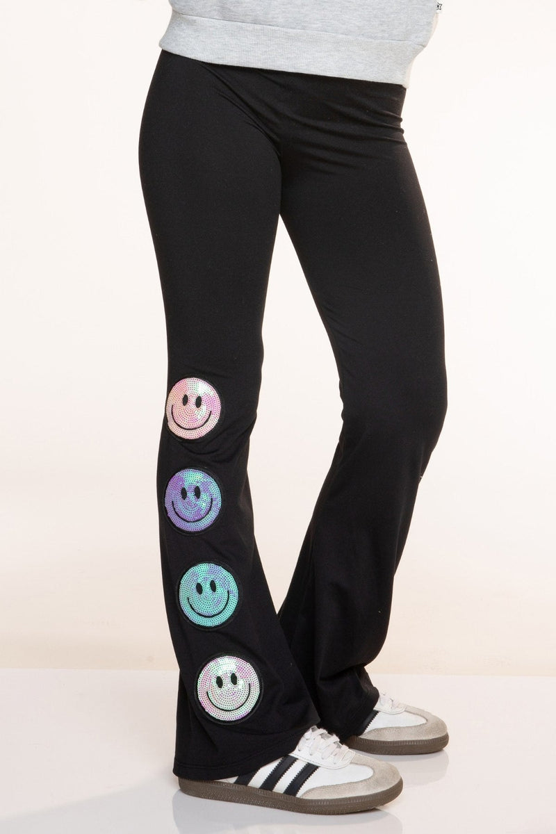 Simply Soft Luxe Flare Legging - Black Sequin Smile - NEW!