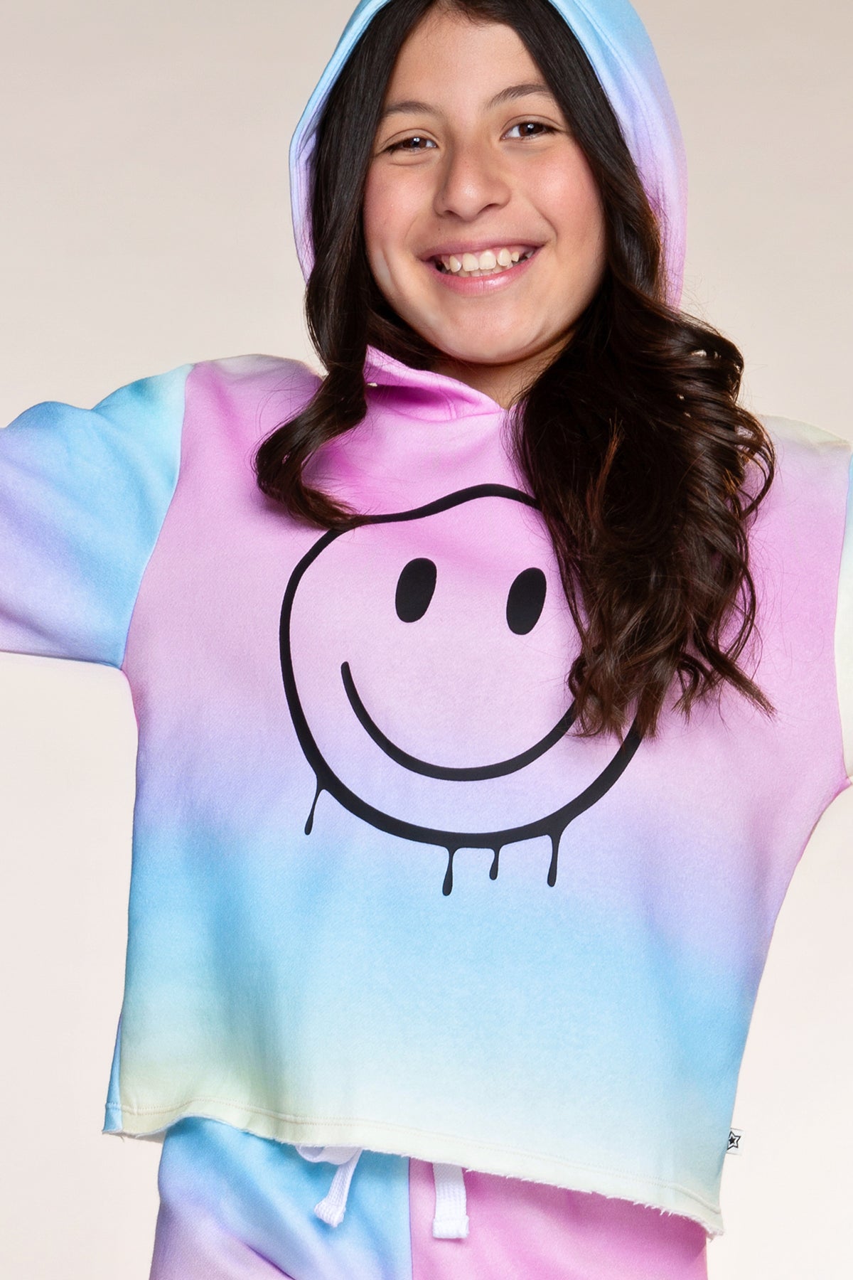 Cloud Soft French Terry Easy Hoodie - Rainbow Ombre Smile - NEW!