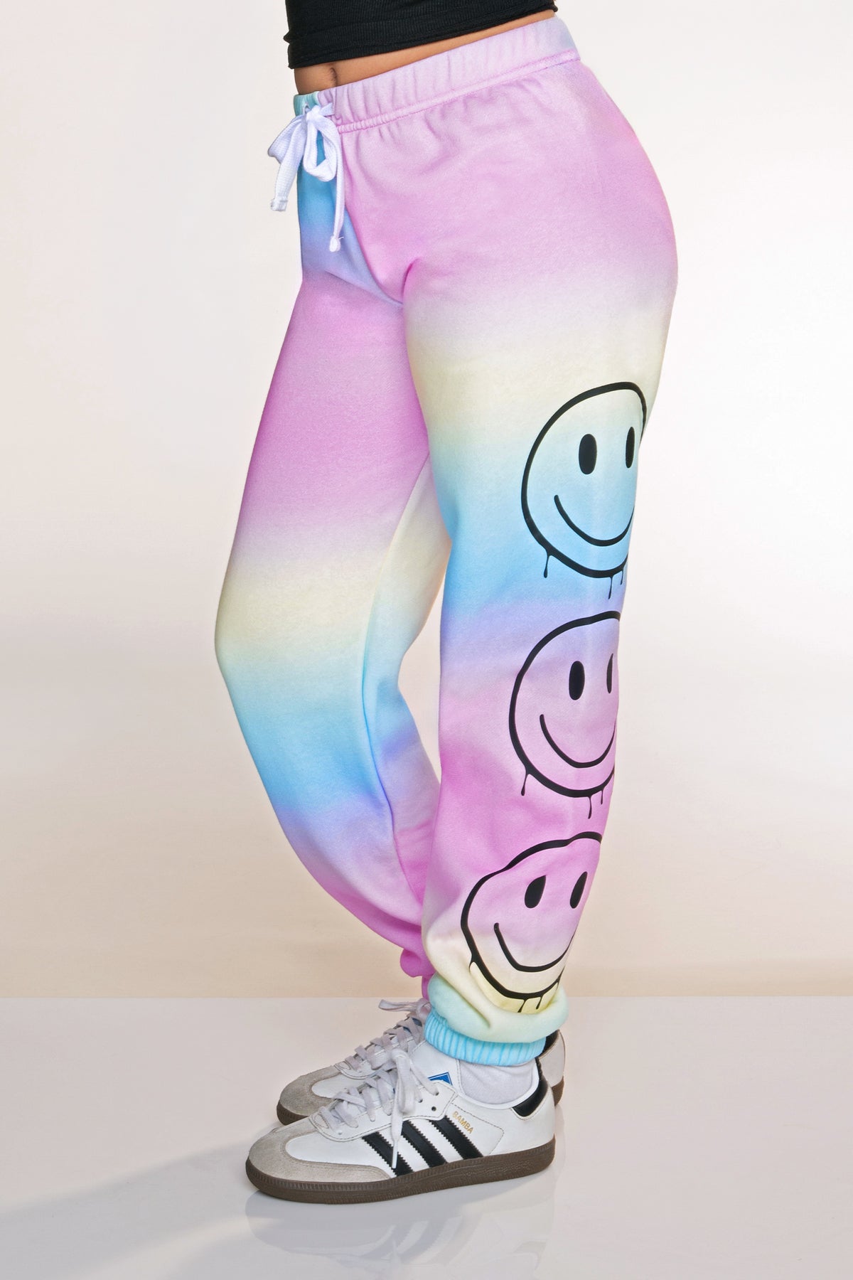 Cloud Soft French Terry Sweatpant - Black Rainbow Heart Bolt - NEW!
