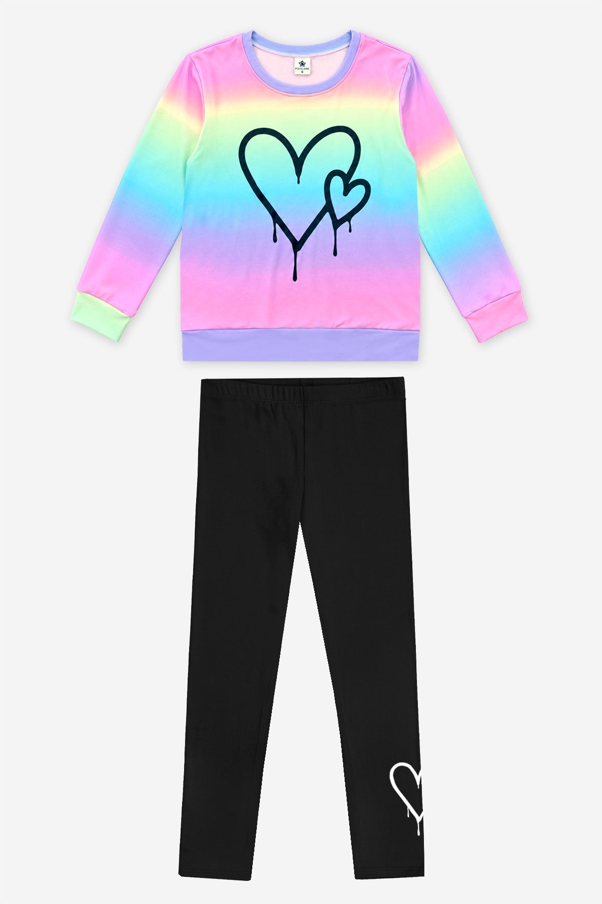 Simply Soft Long Sleeve Crew Top & Long Legging Set - Denim Rainbow Smile - NEW!