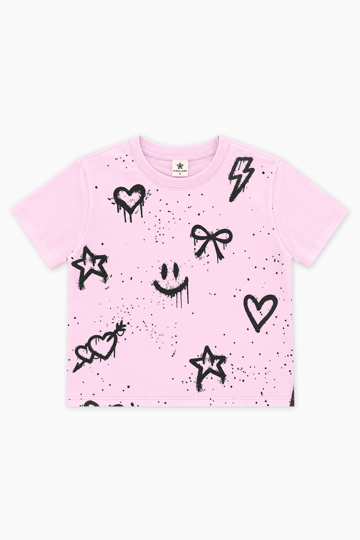 Simply Soft Easy Tee - Pink Black Graffiti Icons - NEW!