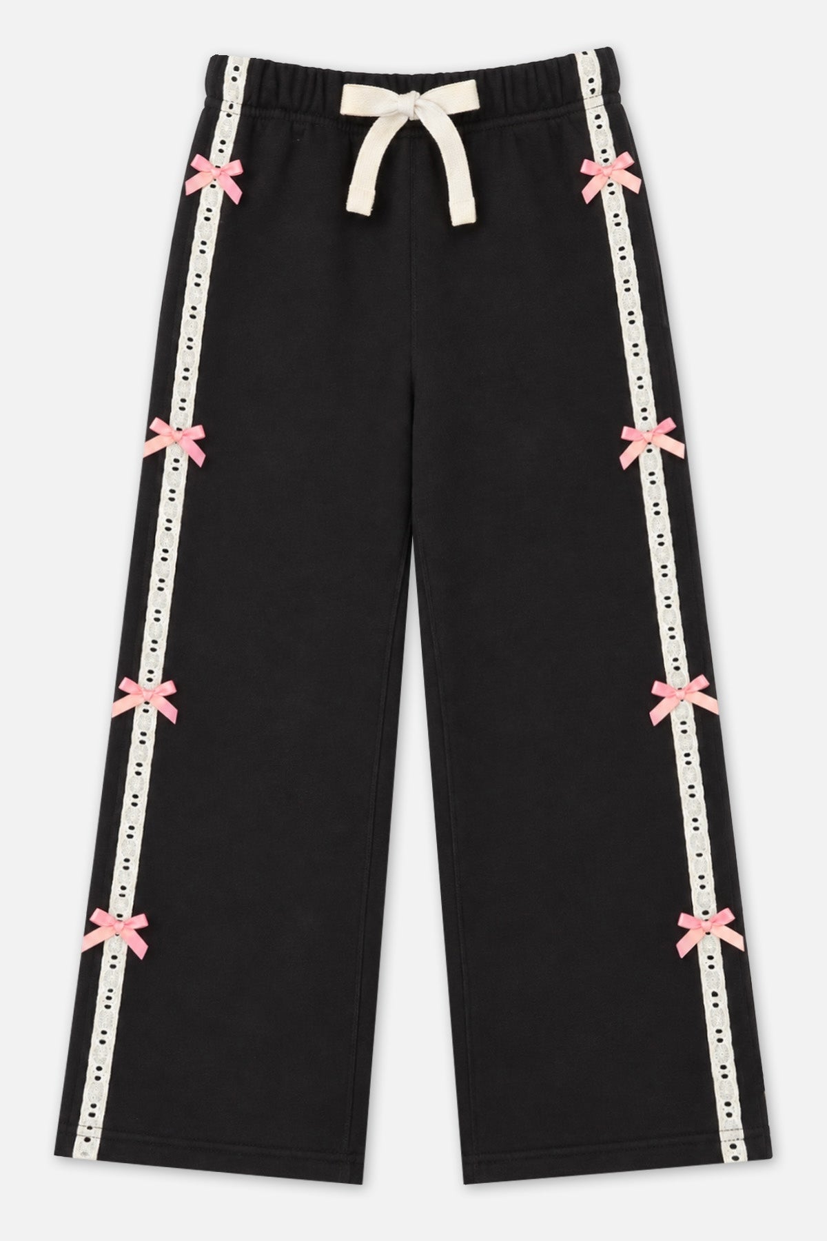 Butter French Terry Wide Leg Pant - Heather Grey Black Bow - NEW!